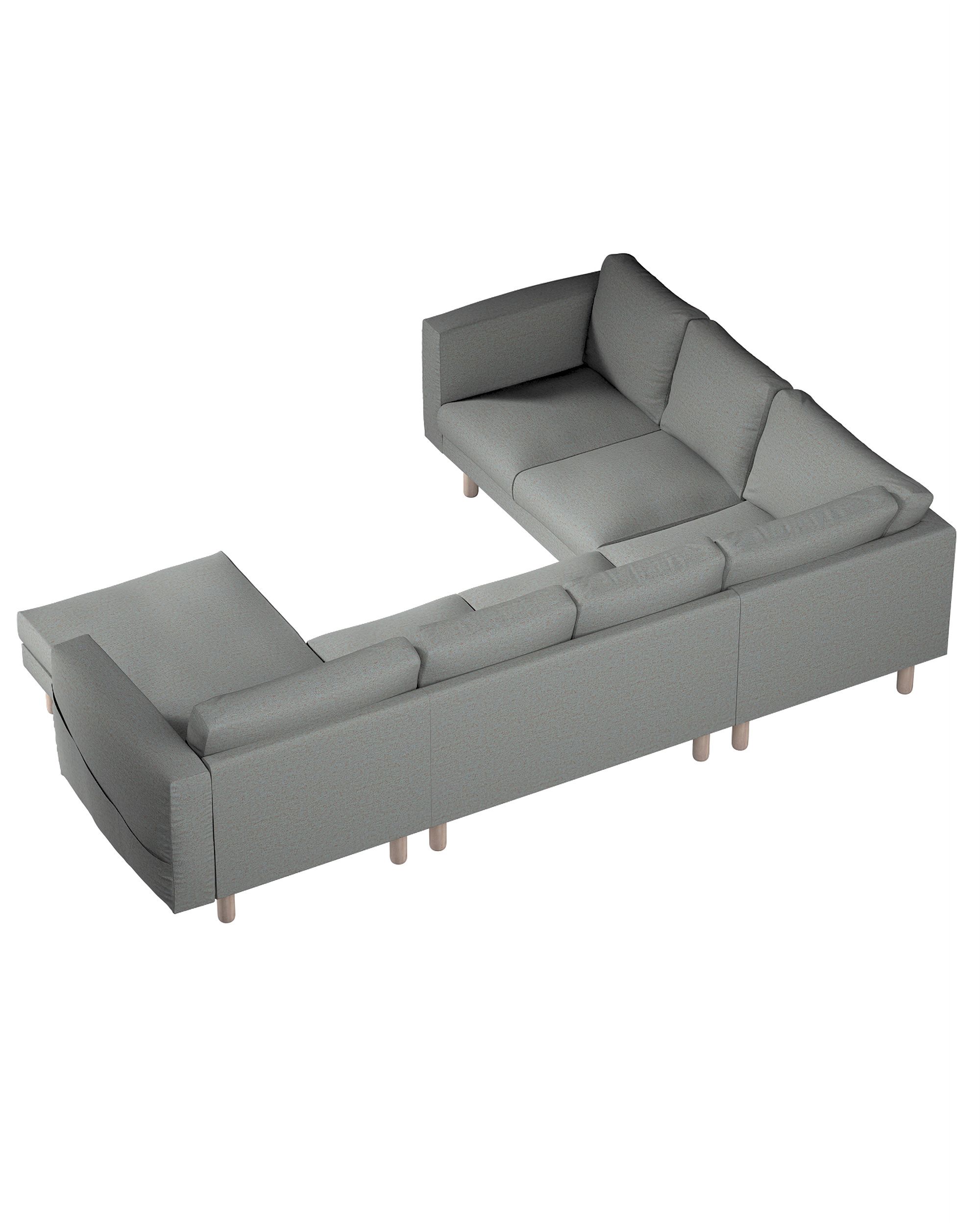 Norsborg 5-seat corner sofa with chaise longue cover colour blue fabric structured (hover)