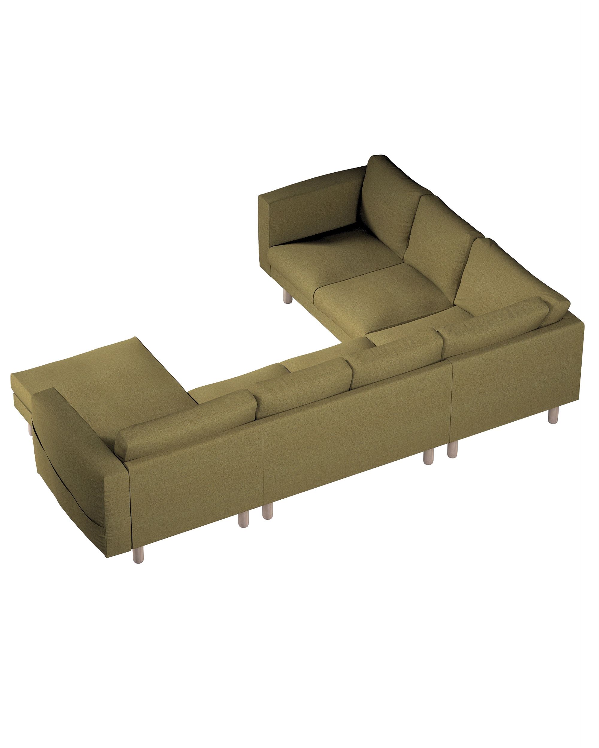 Norsborg 5-seat corner sofa with chaise longue cover colour green fabric structured (hover)