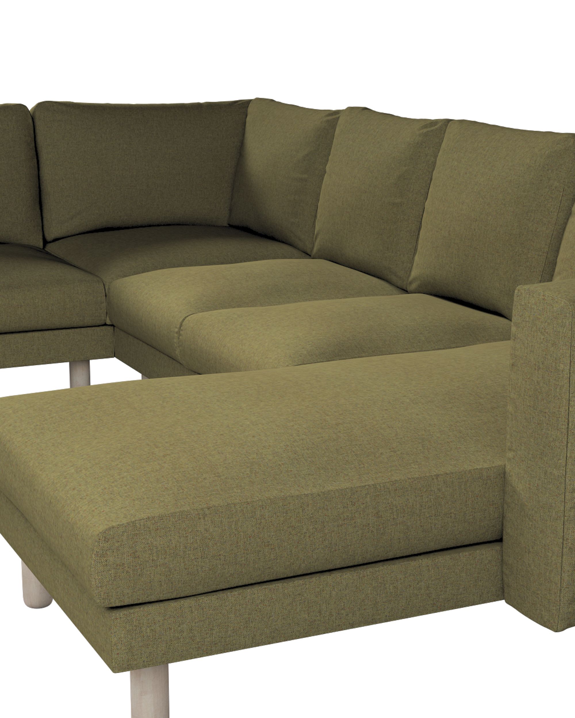 Norsborg 5-seat corner sofa with chaise longue cover colour green fabric structured (hover)
