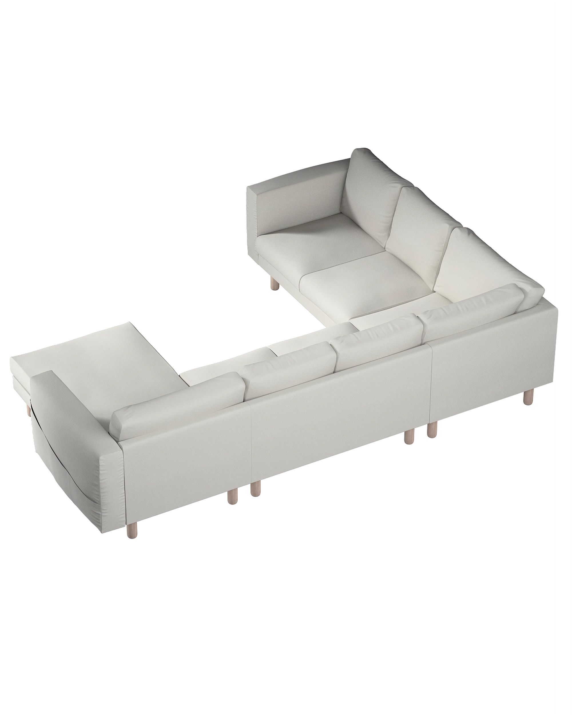 Norsborg 5-seat corner sofa with chaise longue cover colour grey fabric gloss, structured, velvet (hover)