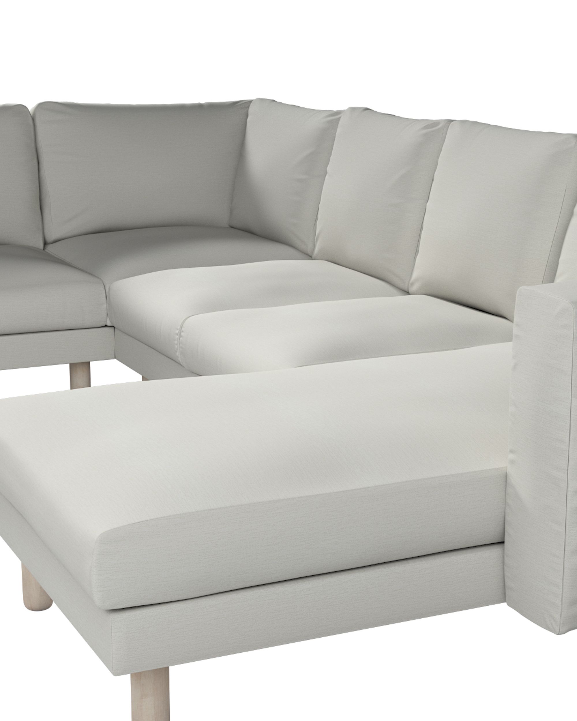 Norsborg 5-seat corner sofa with chaise longue cover colour grey fabric gloss, structured, velvet (hover)