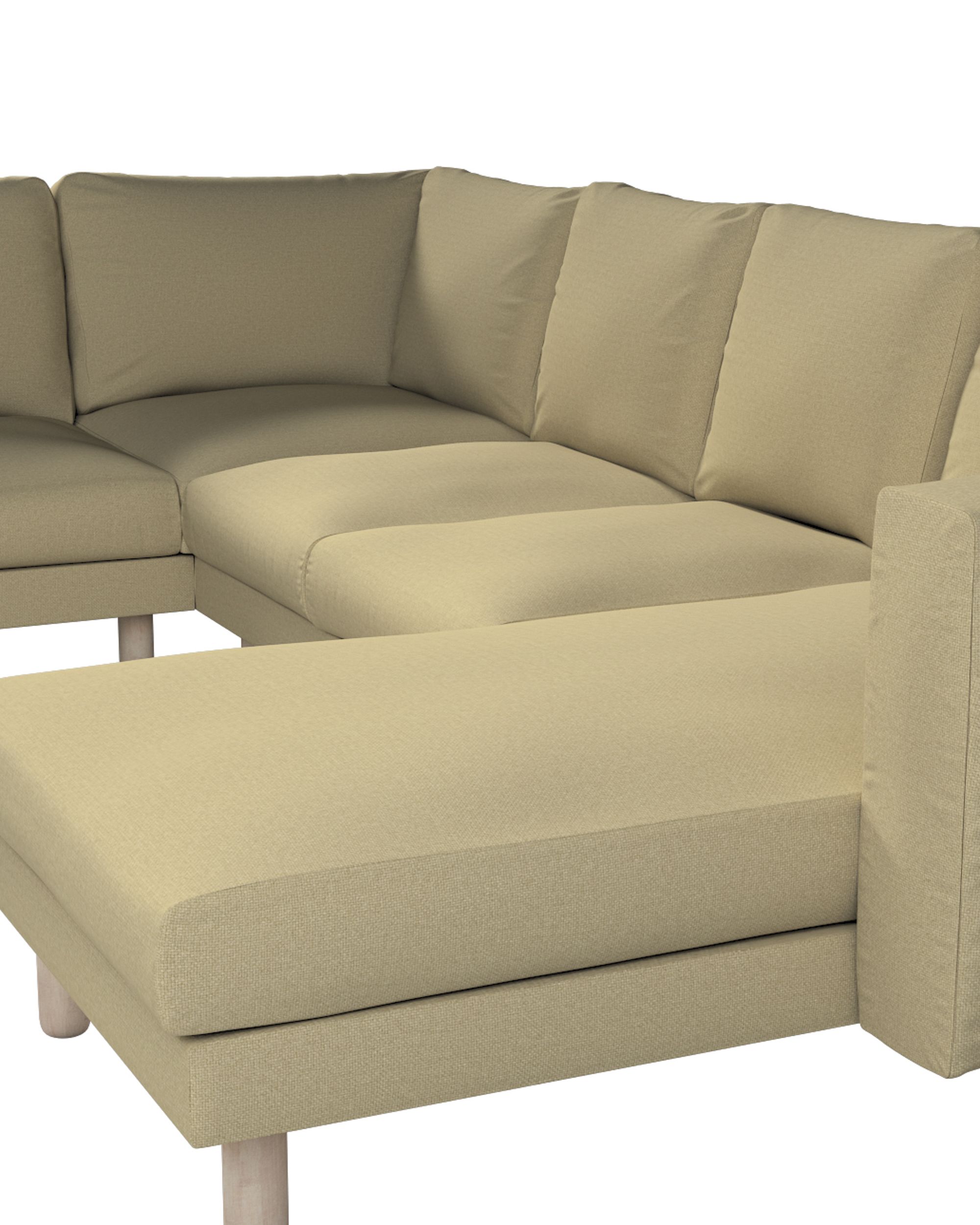 Norsborg 5-seat corner sofa with chaise longue cover colour green fabric structured (hover)
