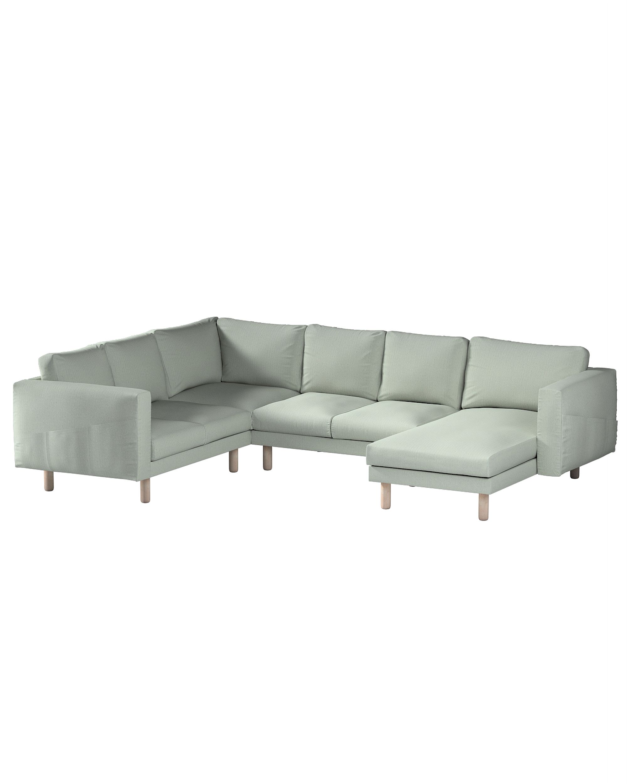 Norsborg 5-seat corner sofa with chaise longue cover colour blue fabric structured