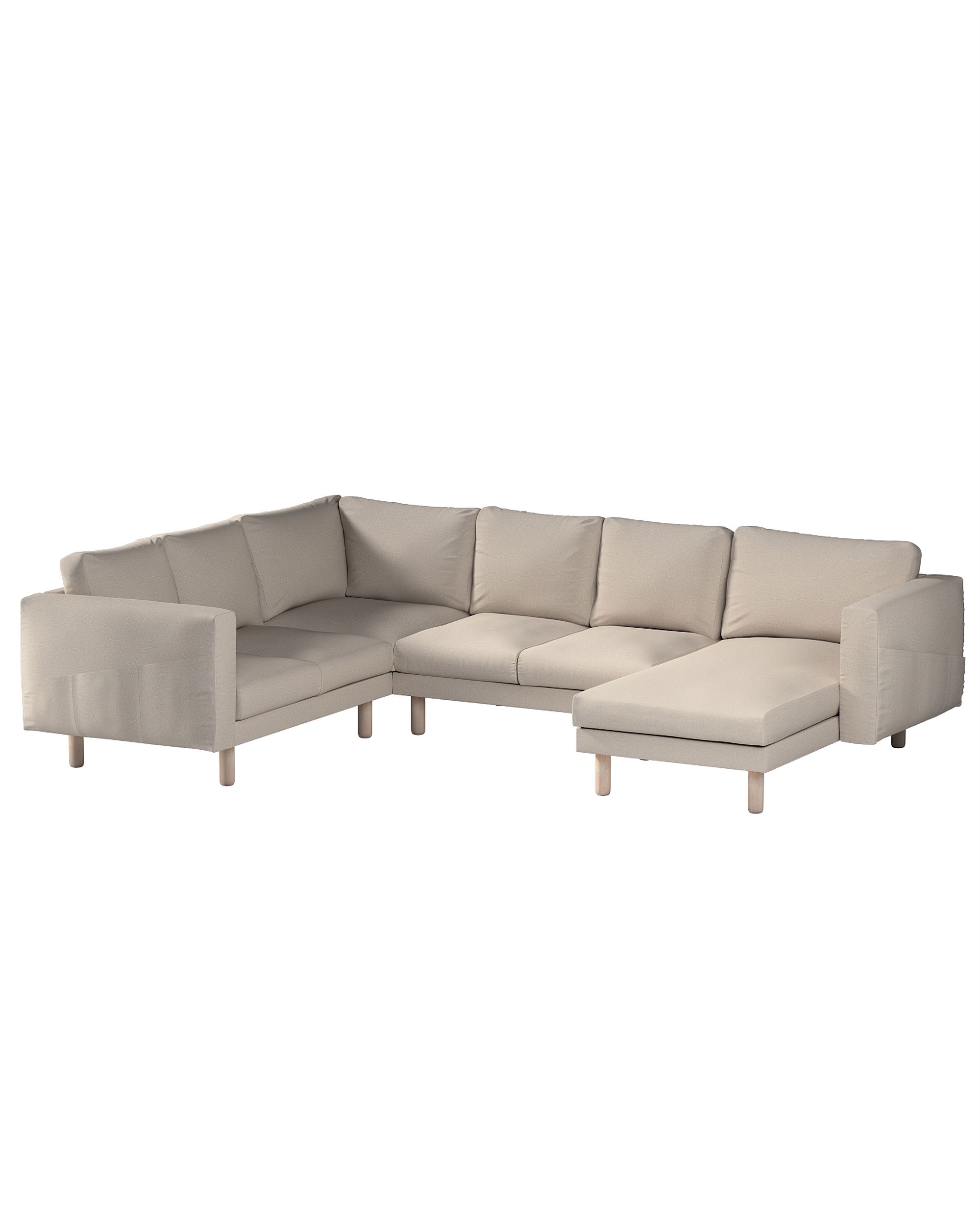 Norsborg 5-seat corner sofa with chaise longue cover colour grey fabric structured