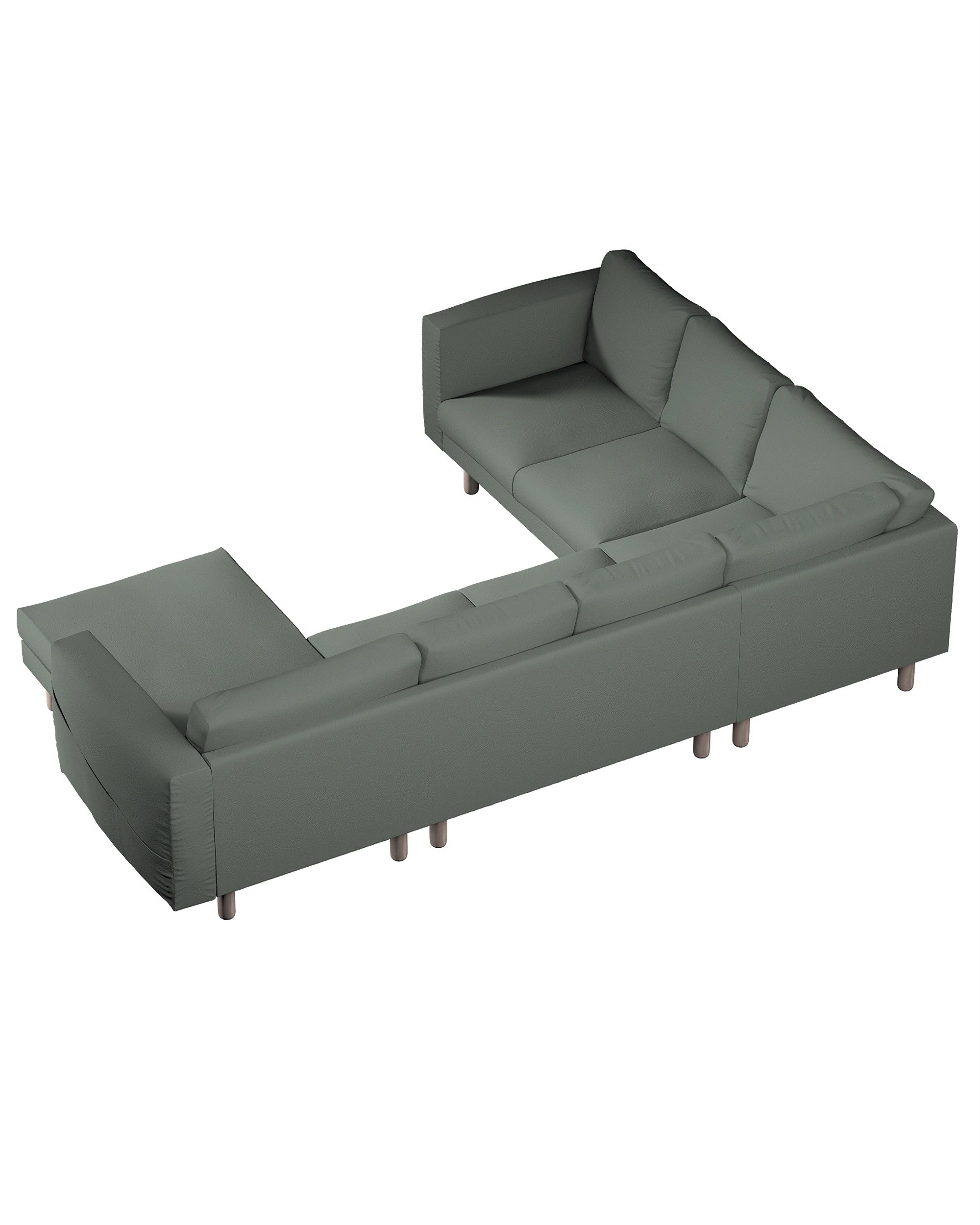 Norsborg 5-seat corner sofa with chaise longue cover colour green fabric structured (hover)