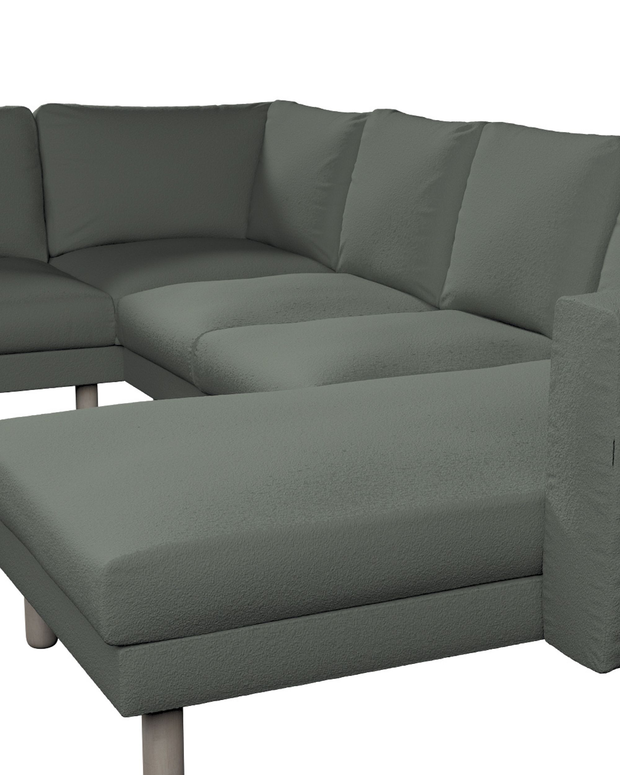 Norsborg 5-seat corner sofa with chaise longue cover colour green fabric structured (hover)