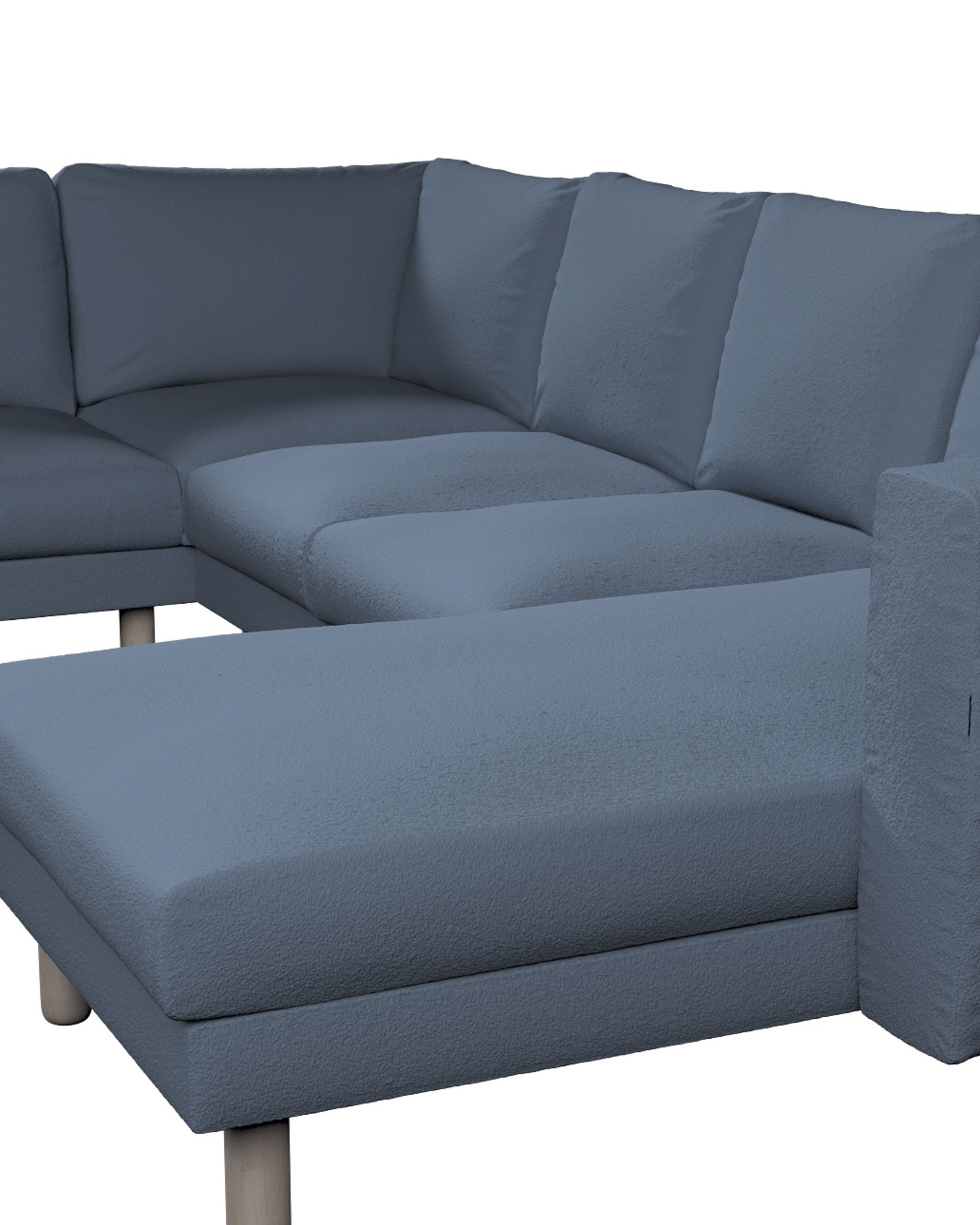 Norsborg 5-seat corner sofa with chaise longue cover colour blue fabric structured (hover)