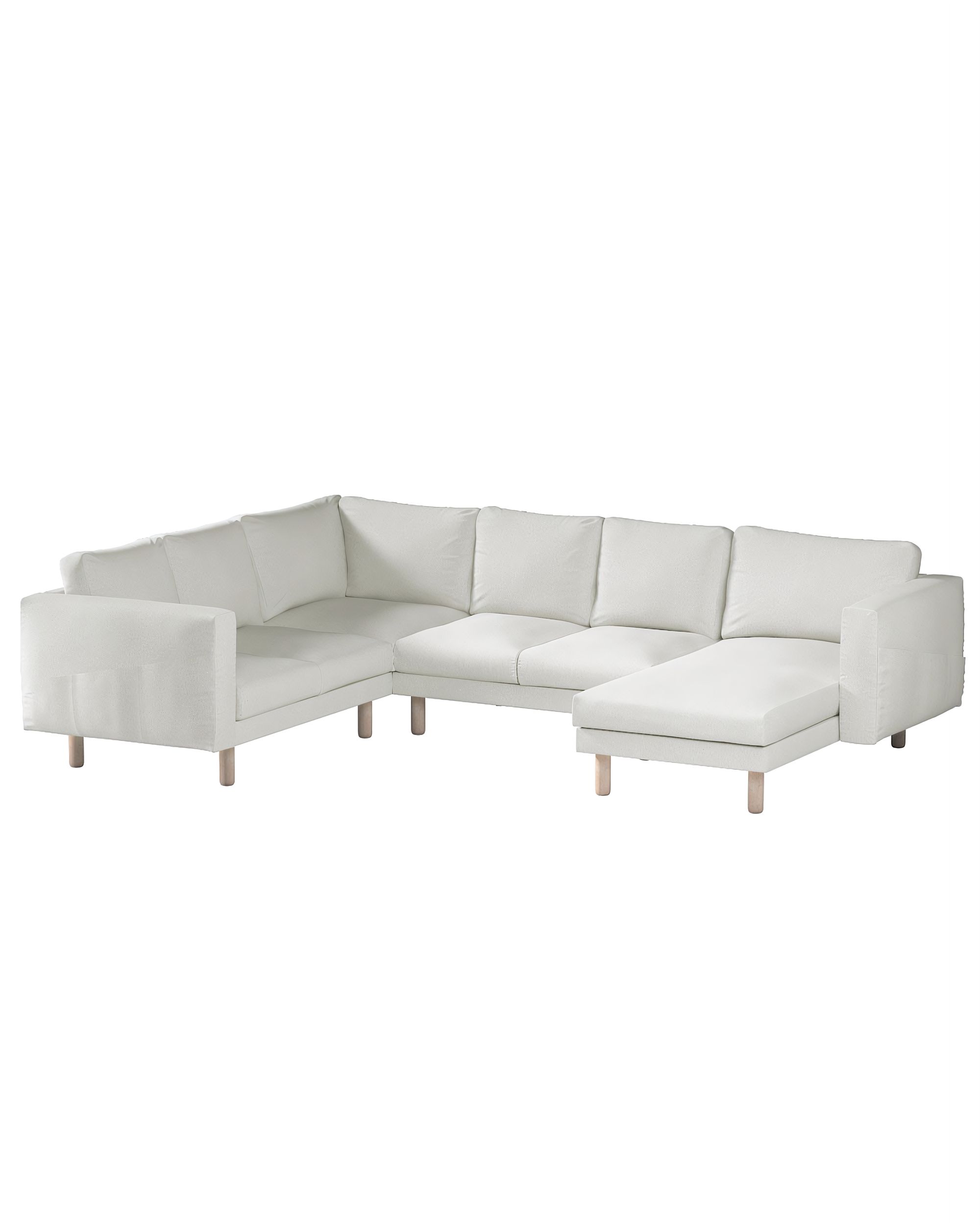 Norsborg 5-seat corner sofa with chaise longue cover colour cream fabric structured