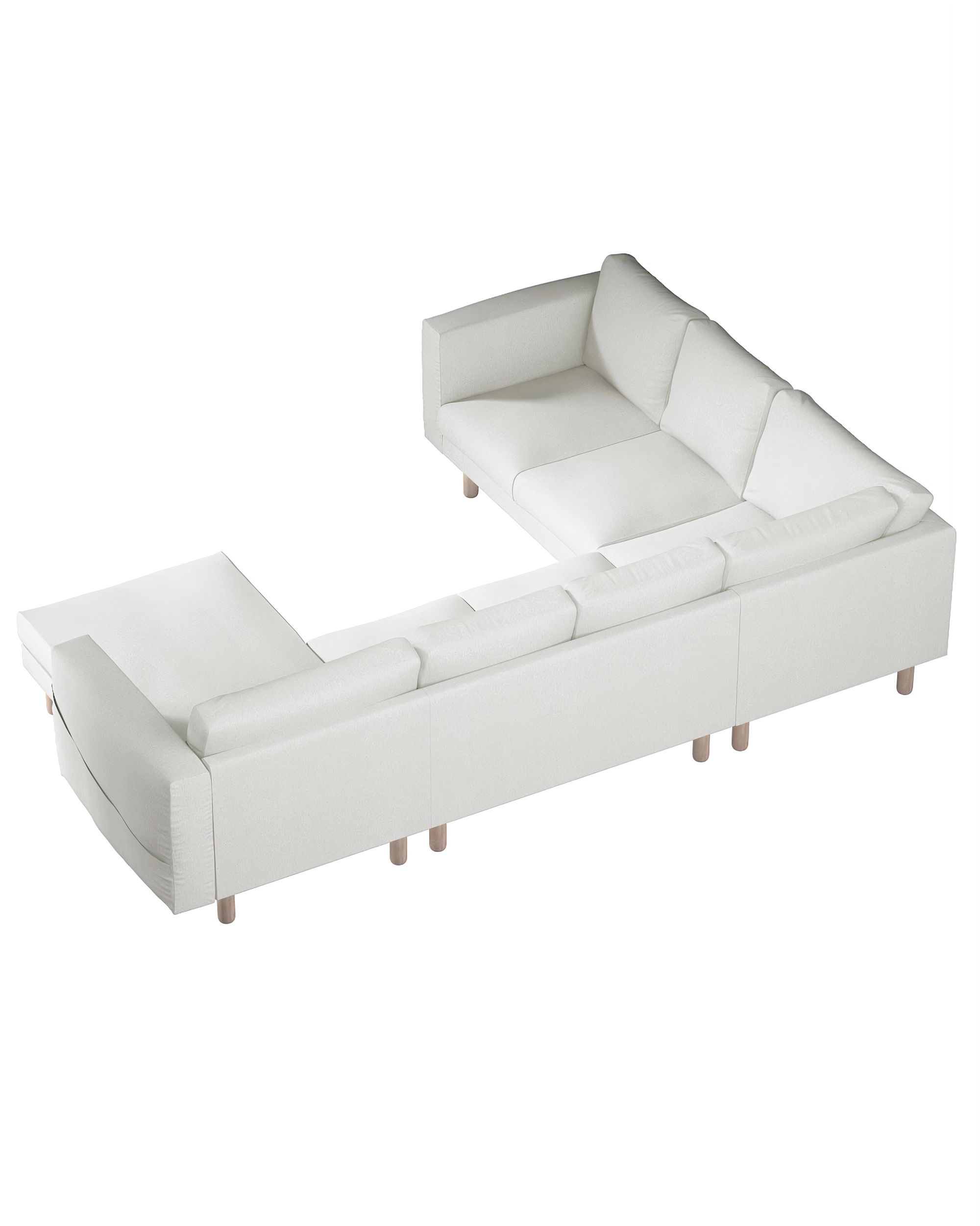 Norsborg 5-seat corner sofa with chaise longue cover colour cream fabric structured (hover)