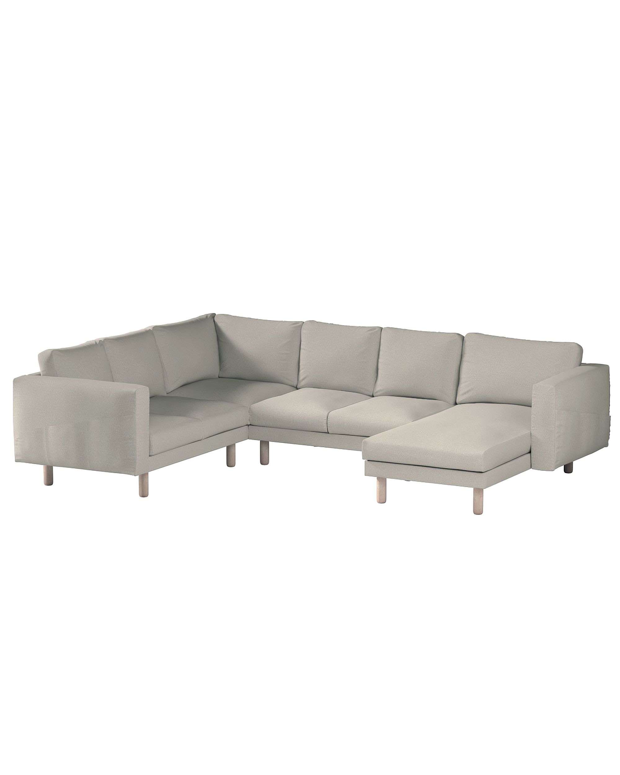 Norsborg 5-seat corner sofa with chaise longue cover colour beige fabric structured