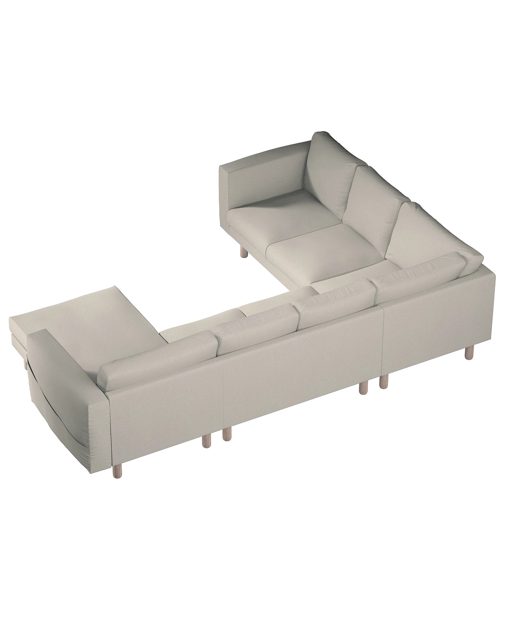 Norsborg 5-seat corner sofa with chaise longue cover colour beige fabric structured (hover)