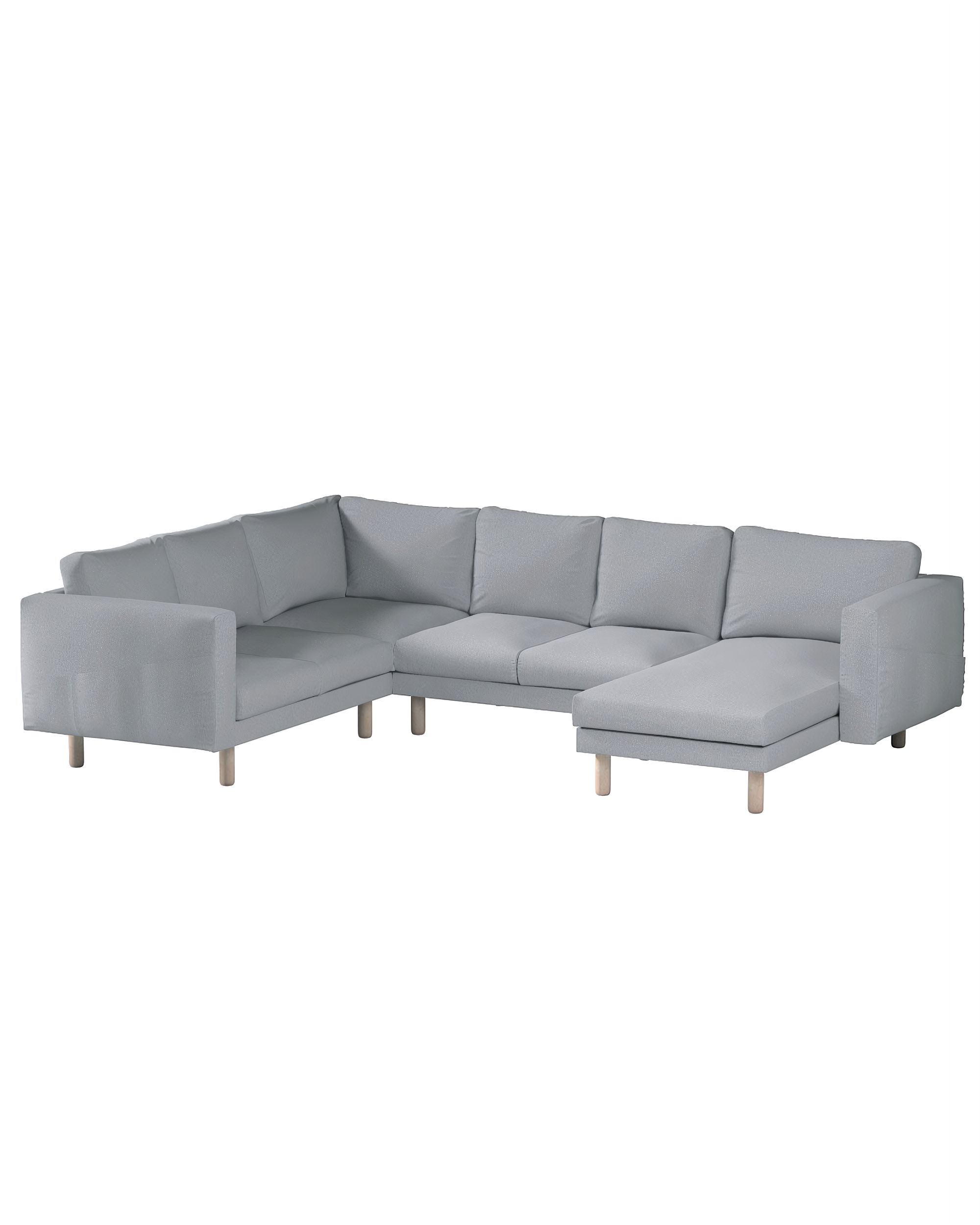 Norsborg 5-seat corner sofa with chaise longue cover colour grey fabric structured