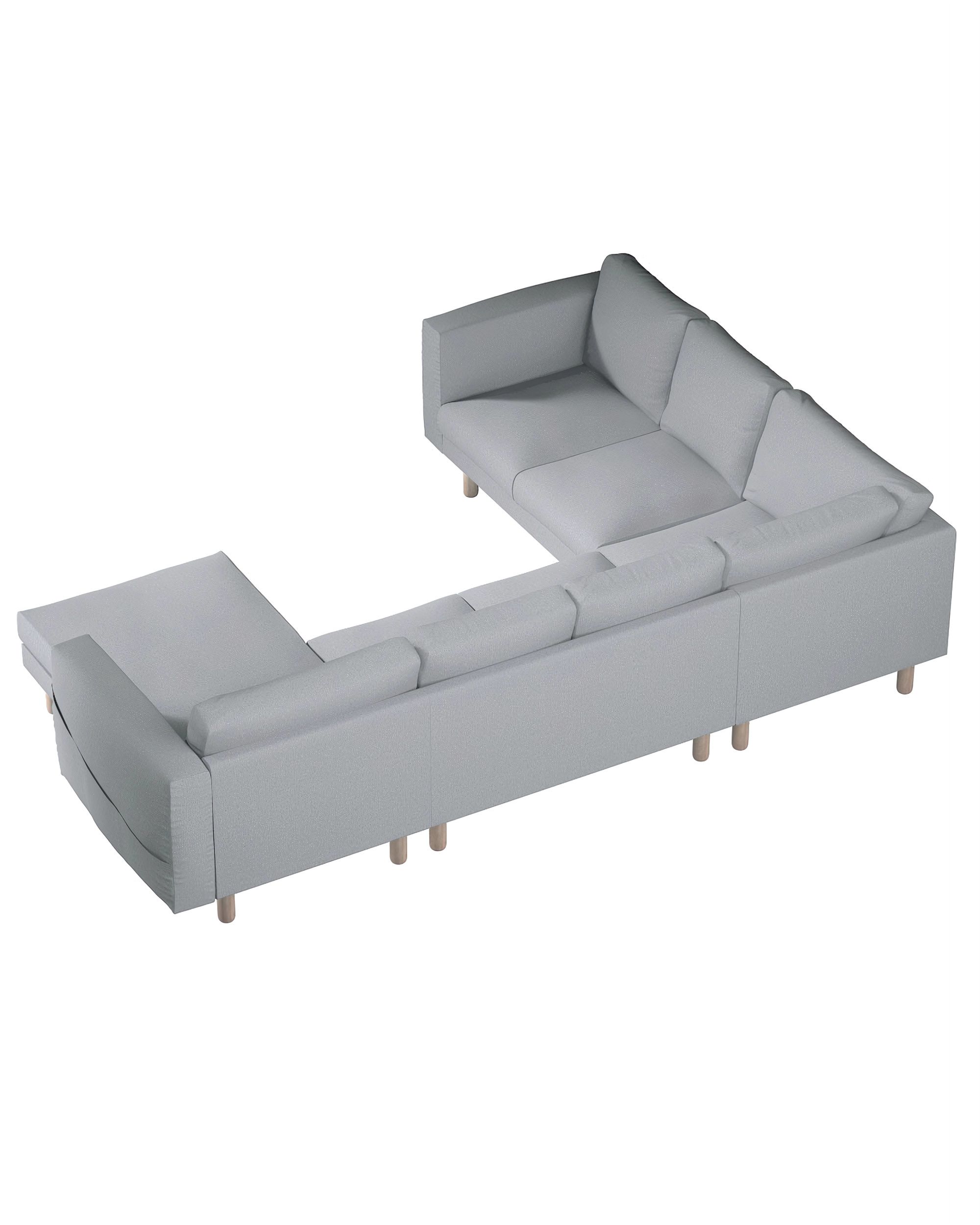Norsborg 5-seat corner sofa with chaise longue cover colour grey fabric structured (hover)