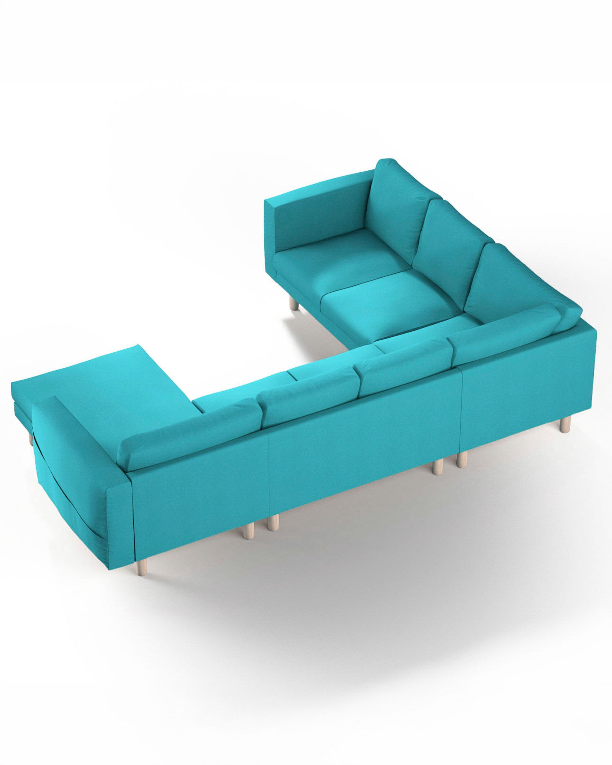 Norsborg 5-seat corner sofa with chaise longue cover colour blue fabric structured (hover)