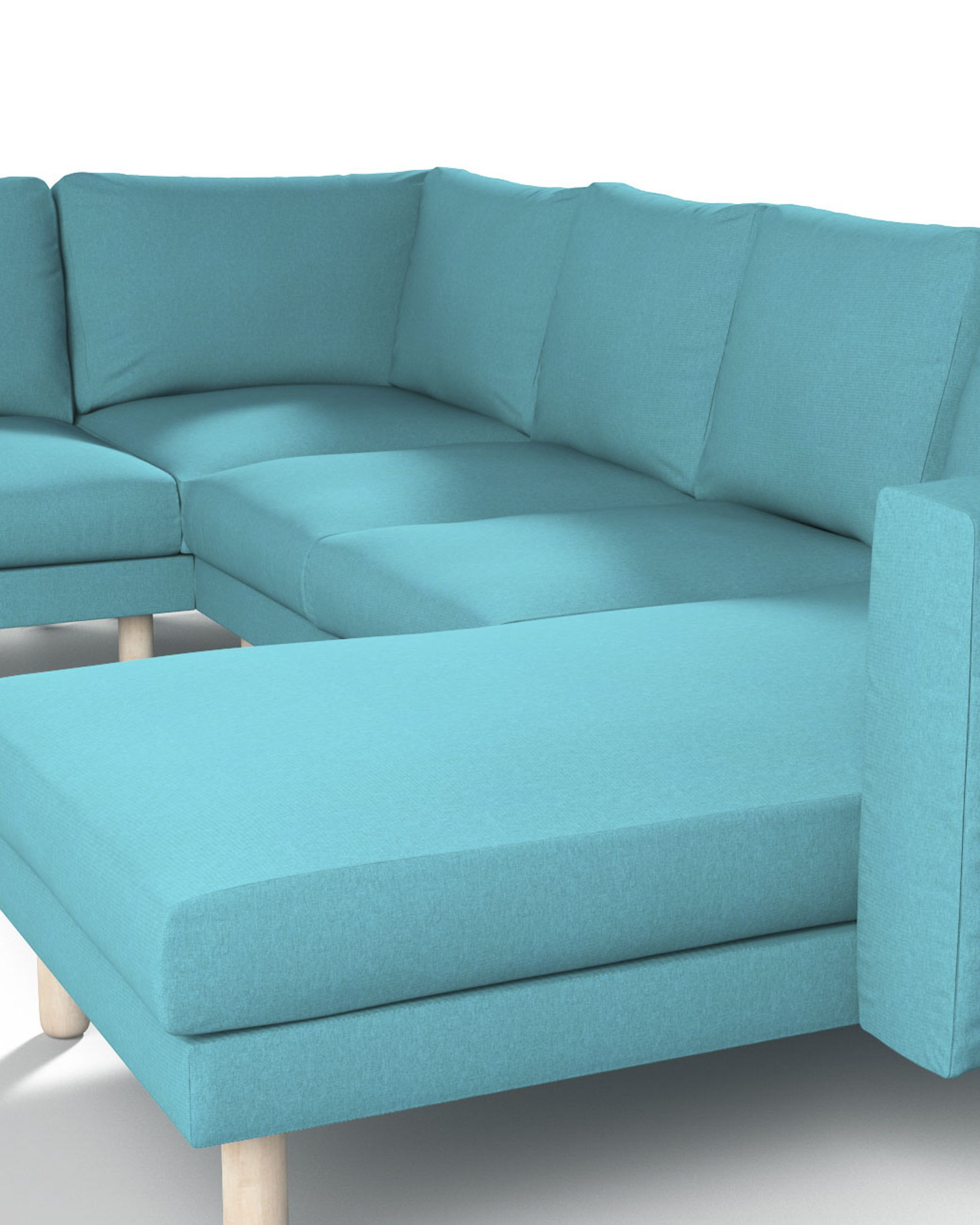 Norsborg 5-seat corner sofa with chaise longue cover colour blue fabric structured (hover)