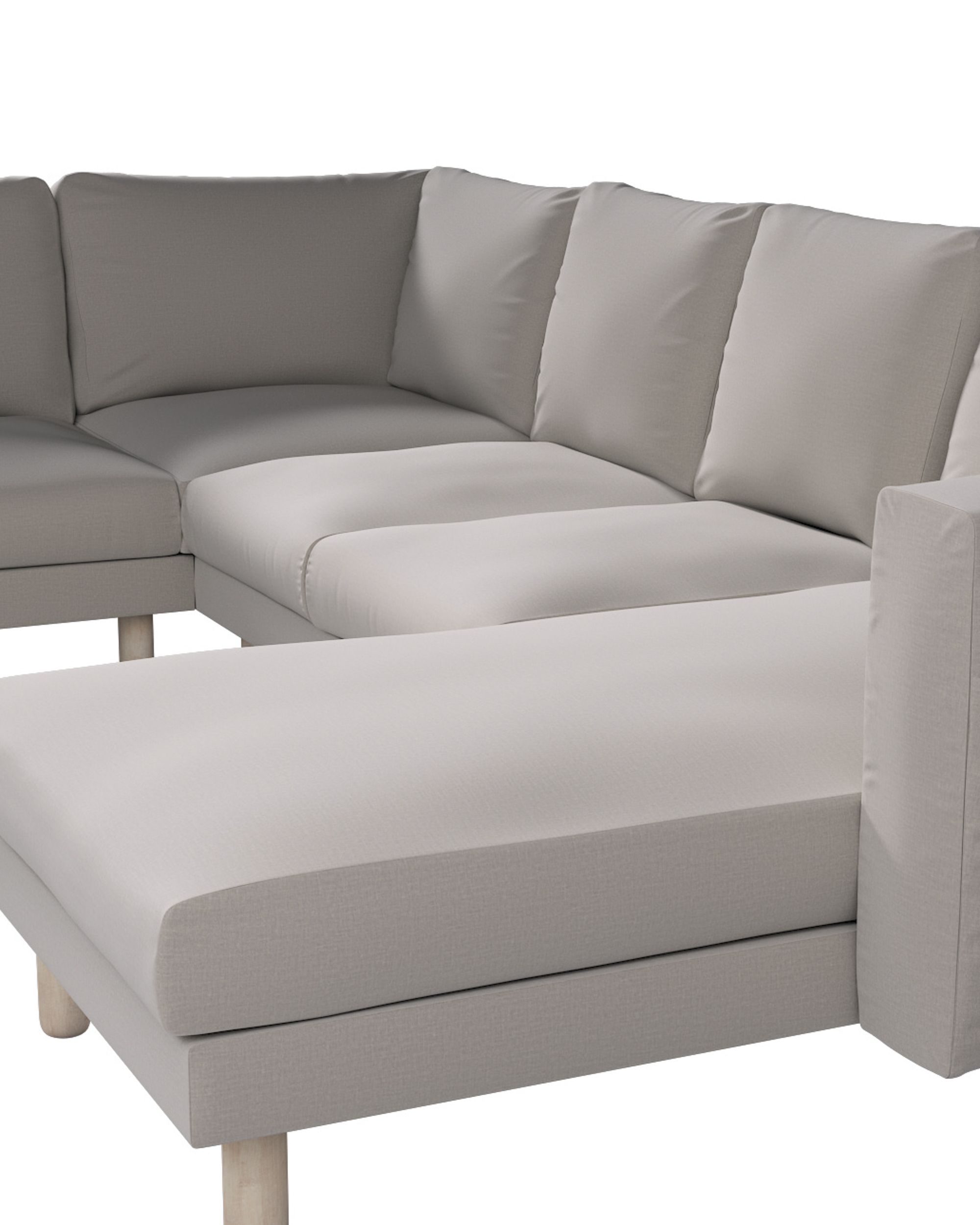 Norsborg 5-seat corner sofa with chaise longue cover colour beige fabric velvet (hover)