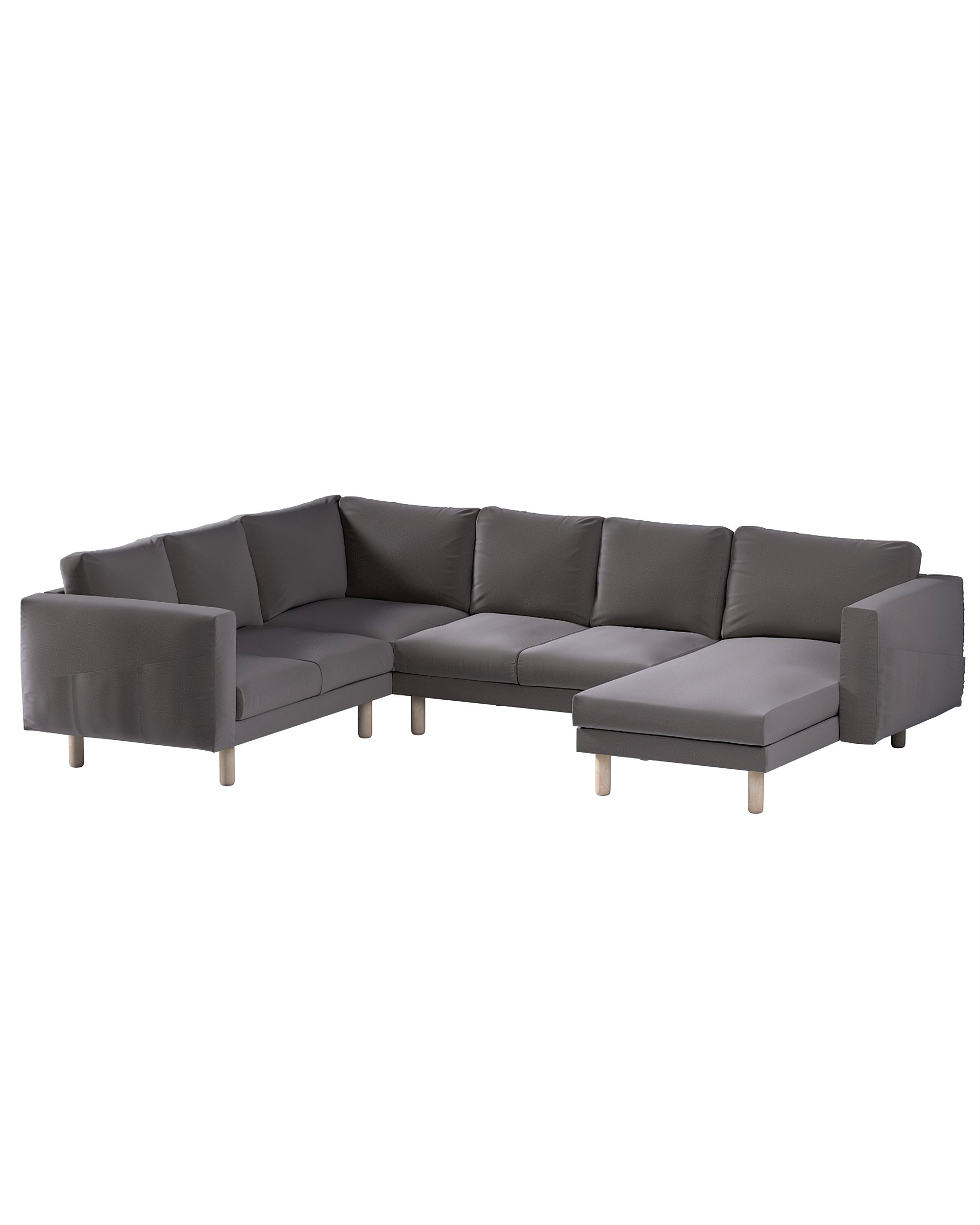 Norsborg 5-seat corner sofa with chaise longue cover colour brown fabric velvet