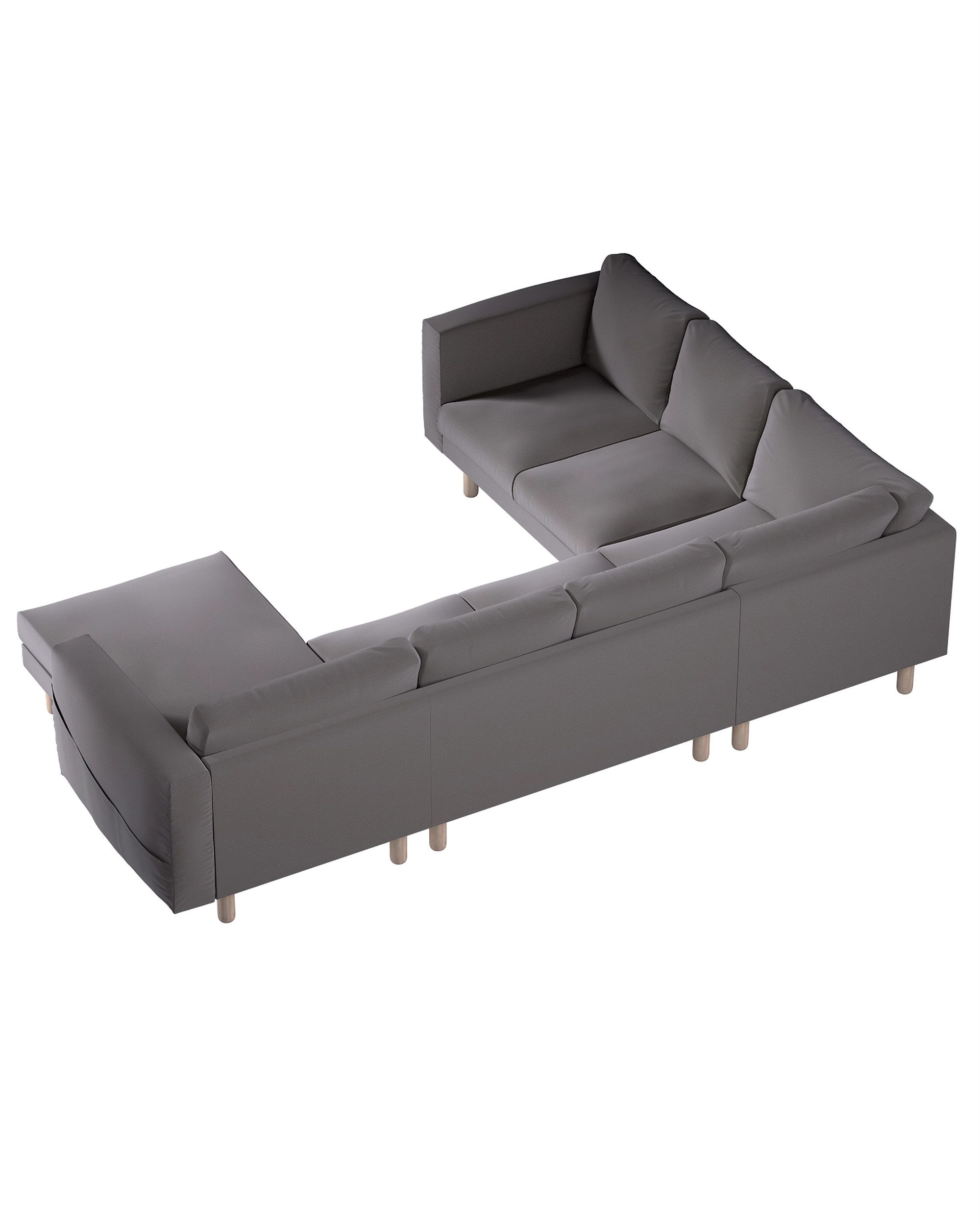 Norsborg 5-seat corner sofa with chaise longue cover colour brown fabric velvet (hover)