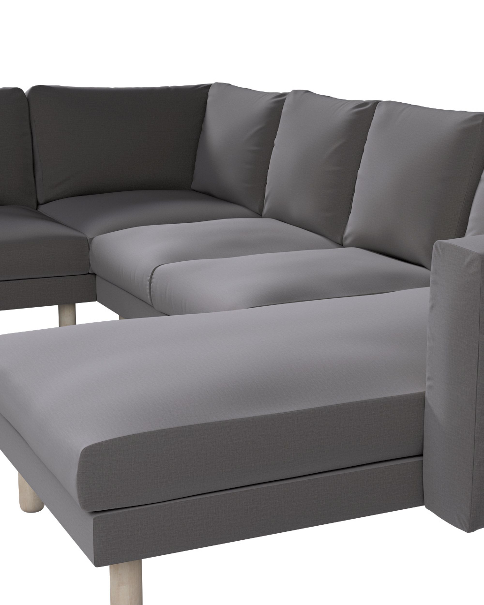Norsborg 5-seat corner sofa with chaise longue cover colour brown fabric velvet (hover)