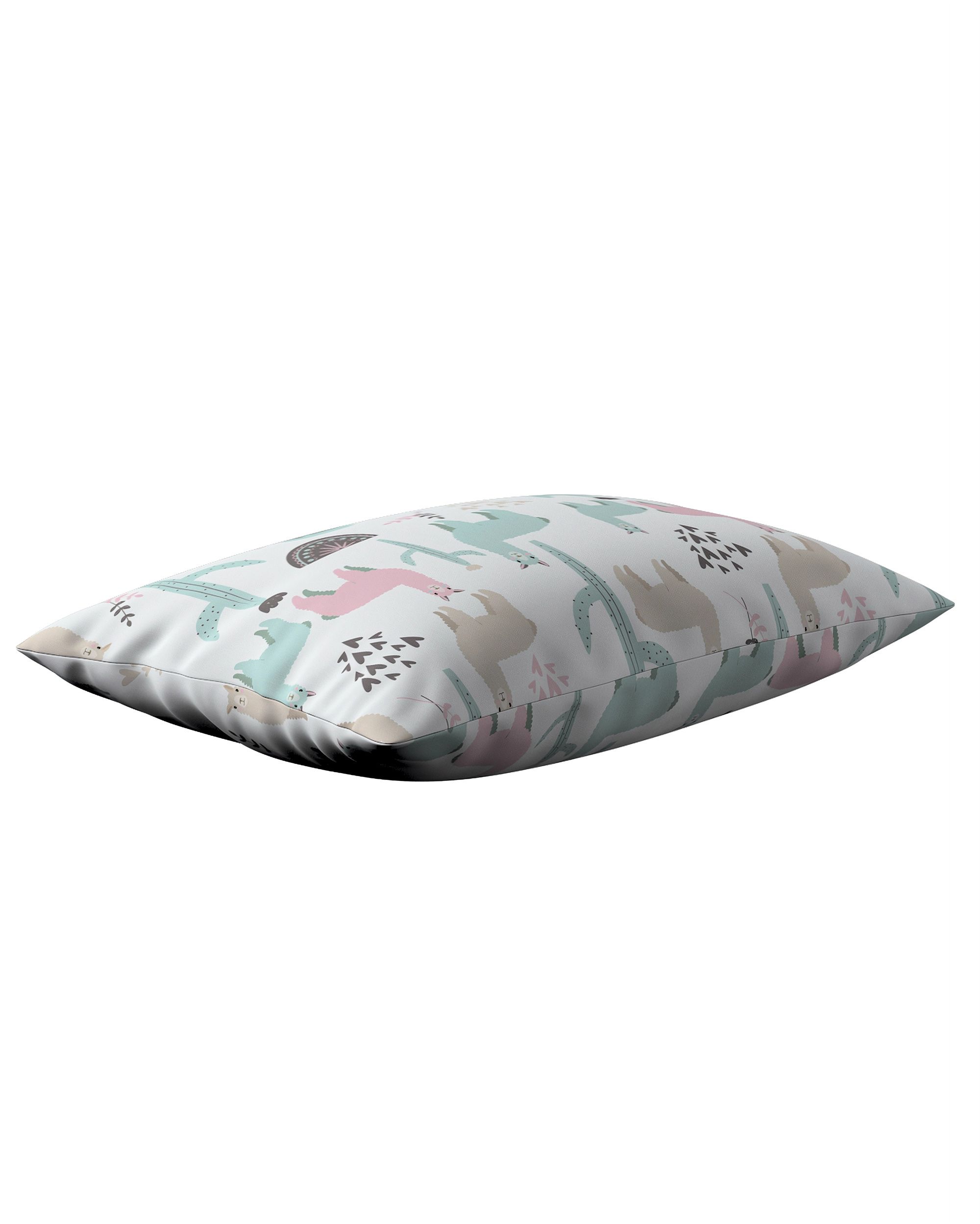 Kinga rectangular cushion cover colour green fabric patterned (hover)