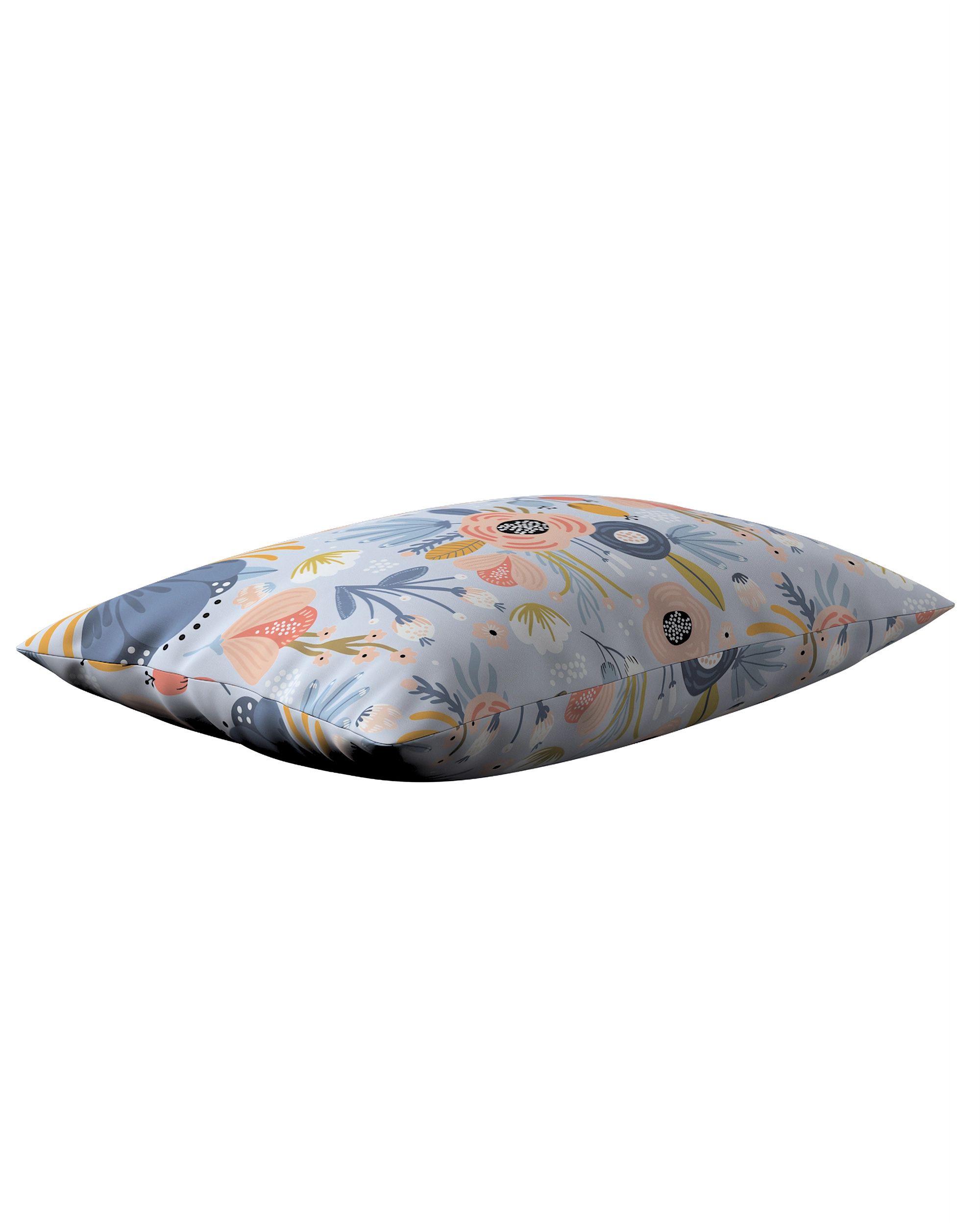 Kinga rectangular cushion cover colour blue fabric patterned (hover)