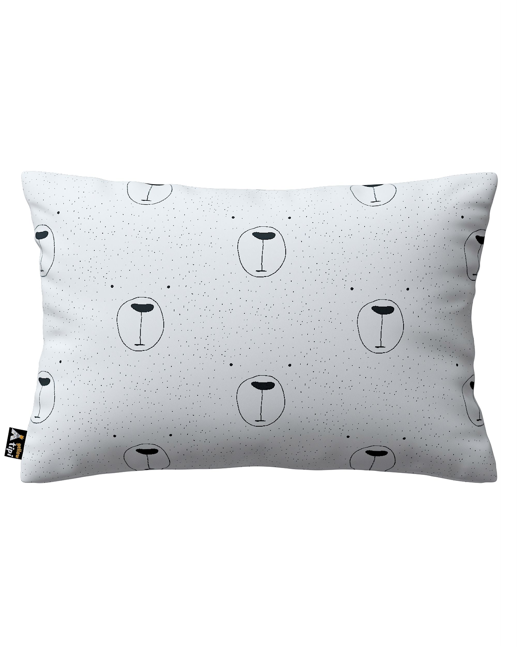 Kinga rectangular cushion cover colour white fabric patterned