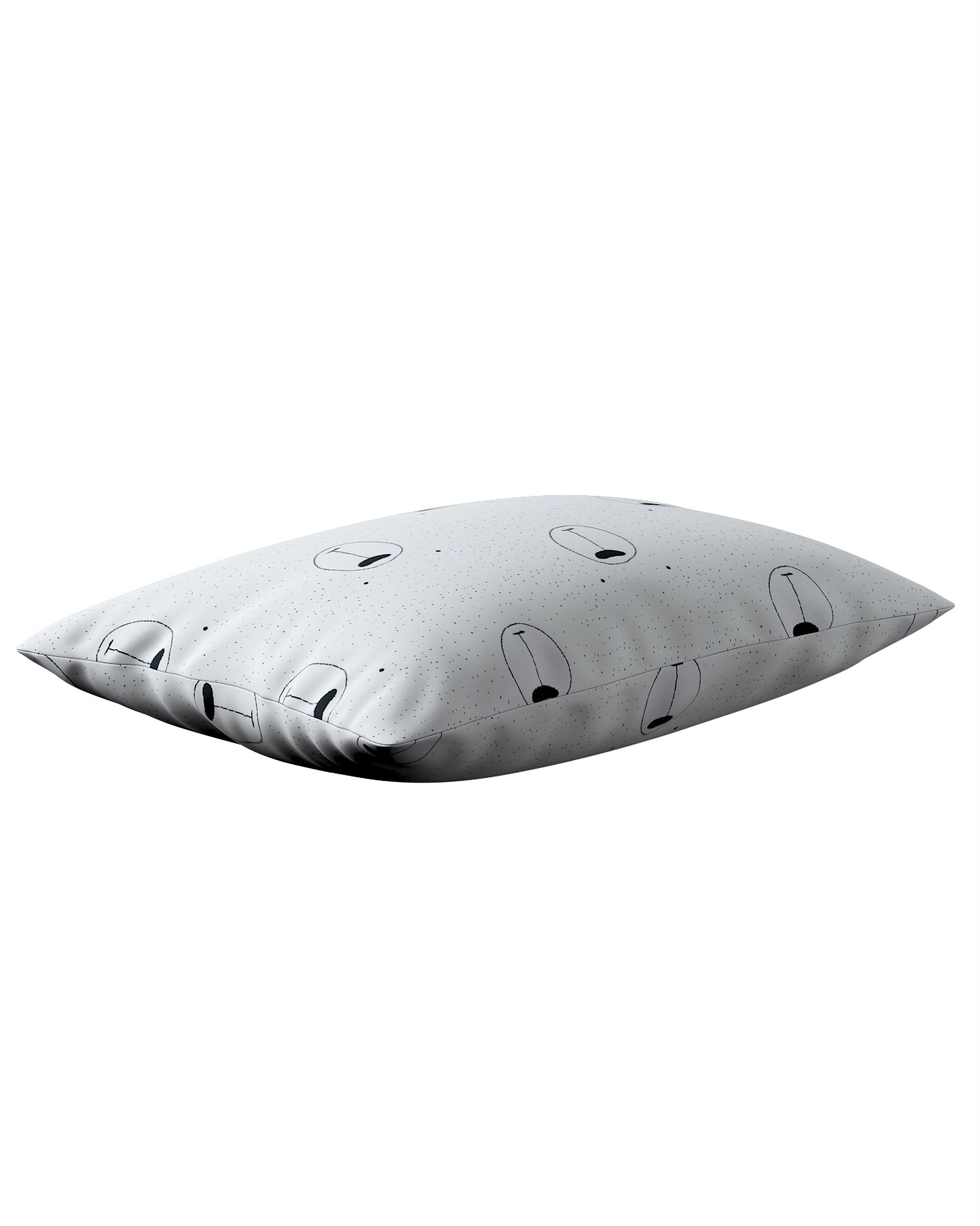 Kinga rectangular cushion cover colour white fabric patterned (hover)