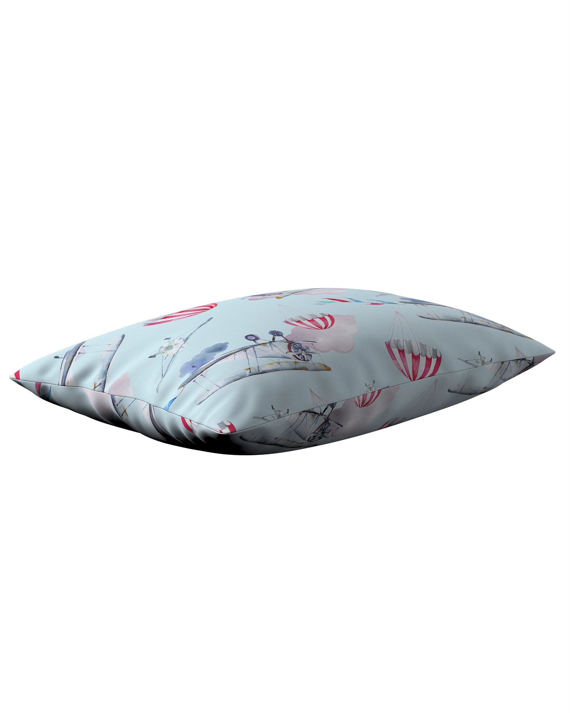 Kinga rectangular cushion cover colour blue fabric patterned (hover)