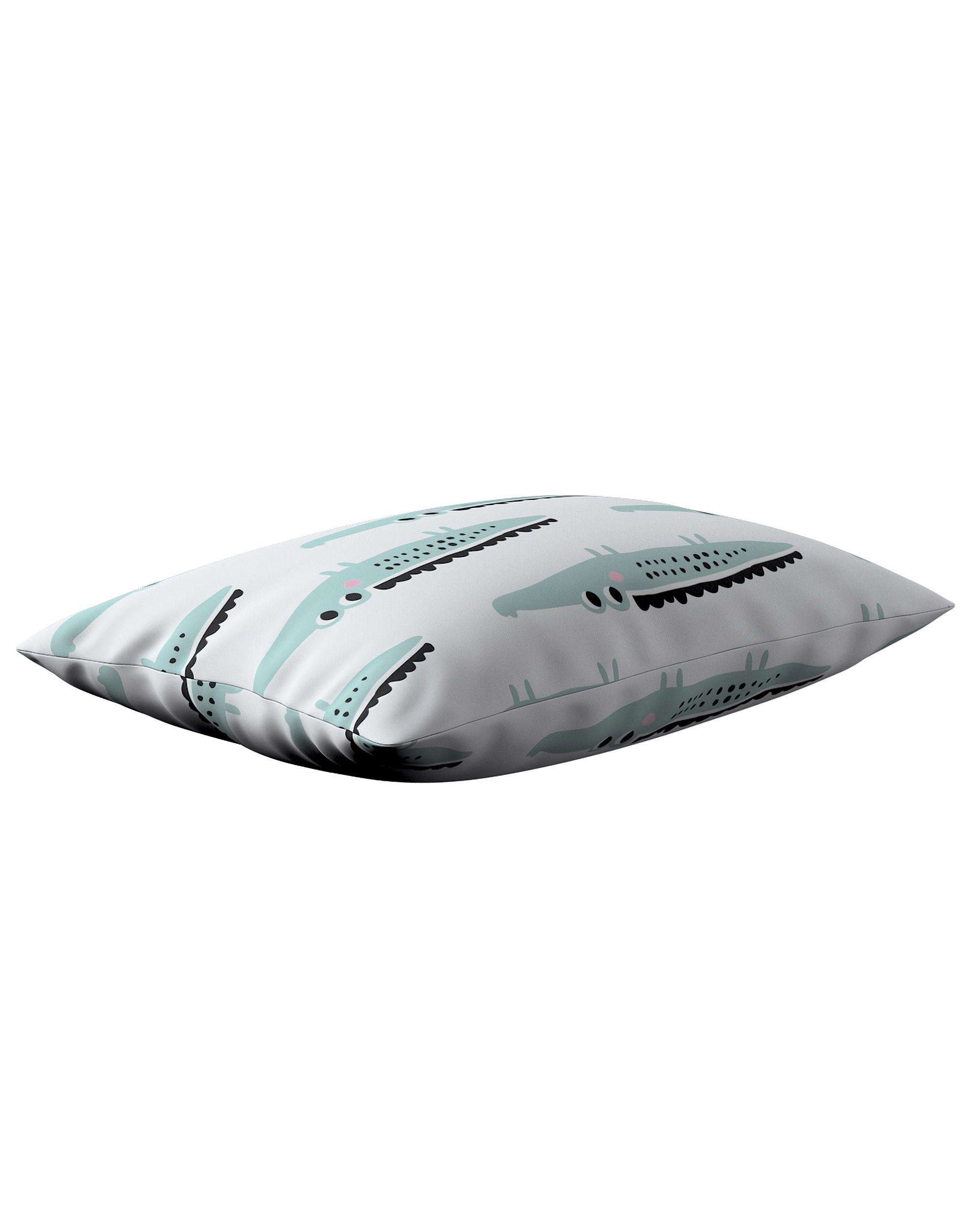 Kinga rectangular cushion cover colour green fabric patterned (hover)