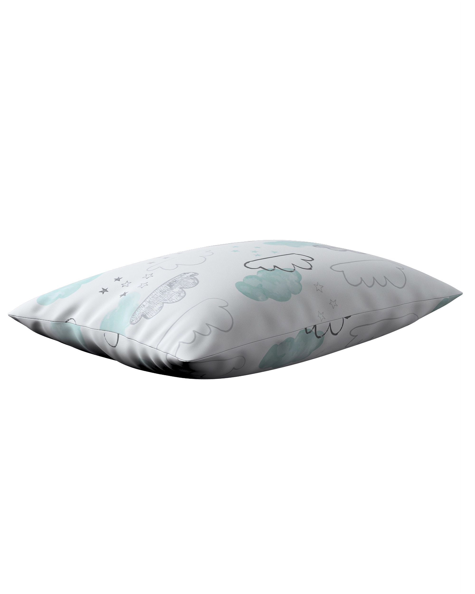 Kinga rectangular cushion cover colour white fabric patterned (hover)