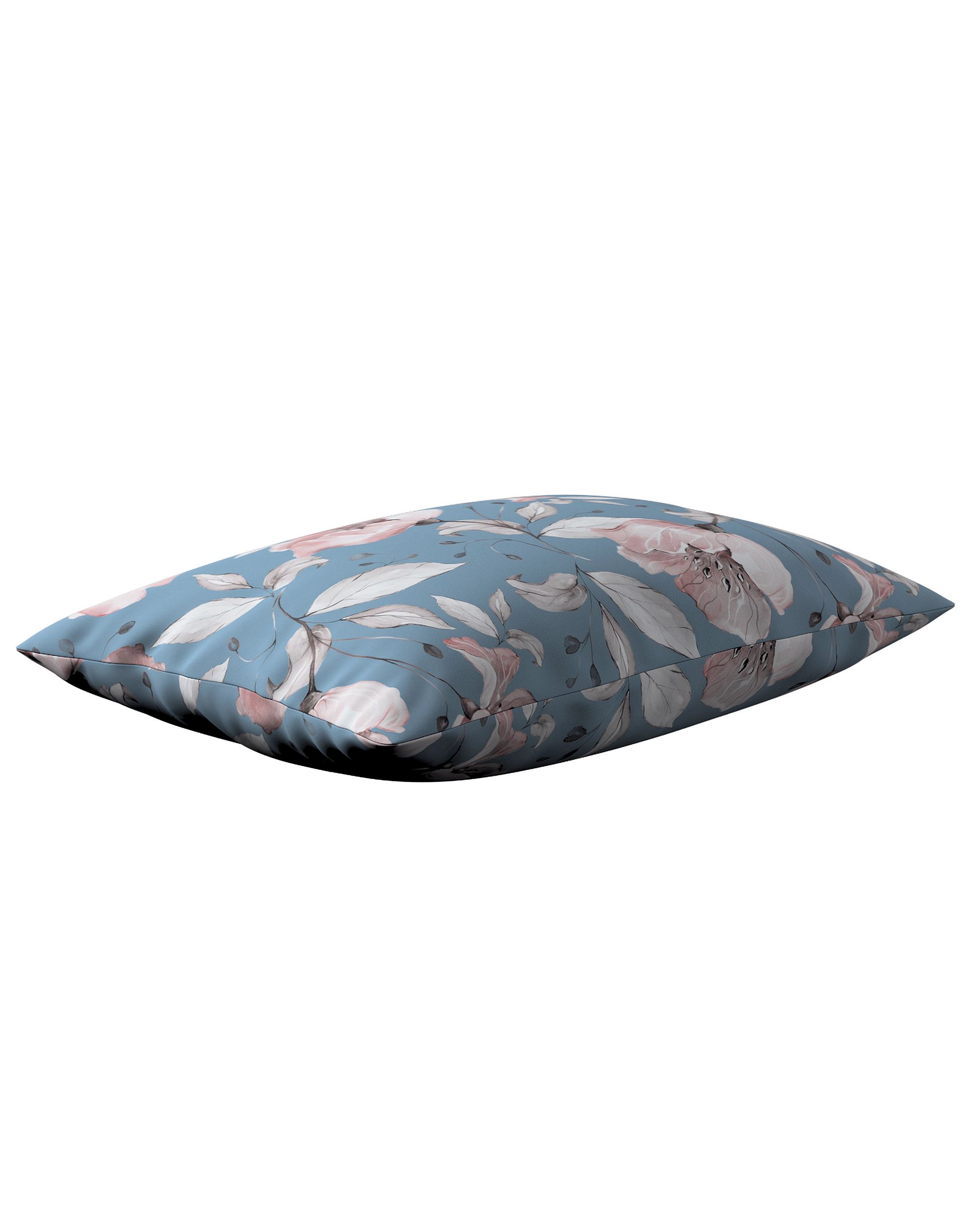 Kinga rectangular cushion cover colour blue fabric patterned (hover)