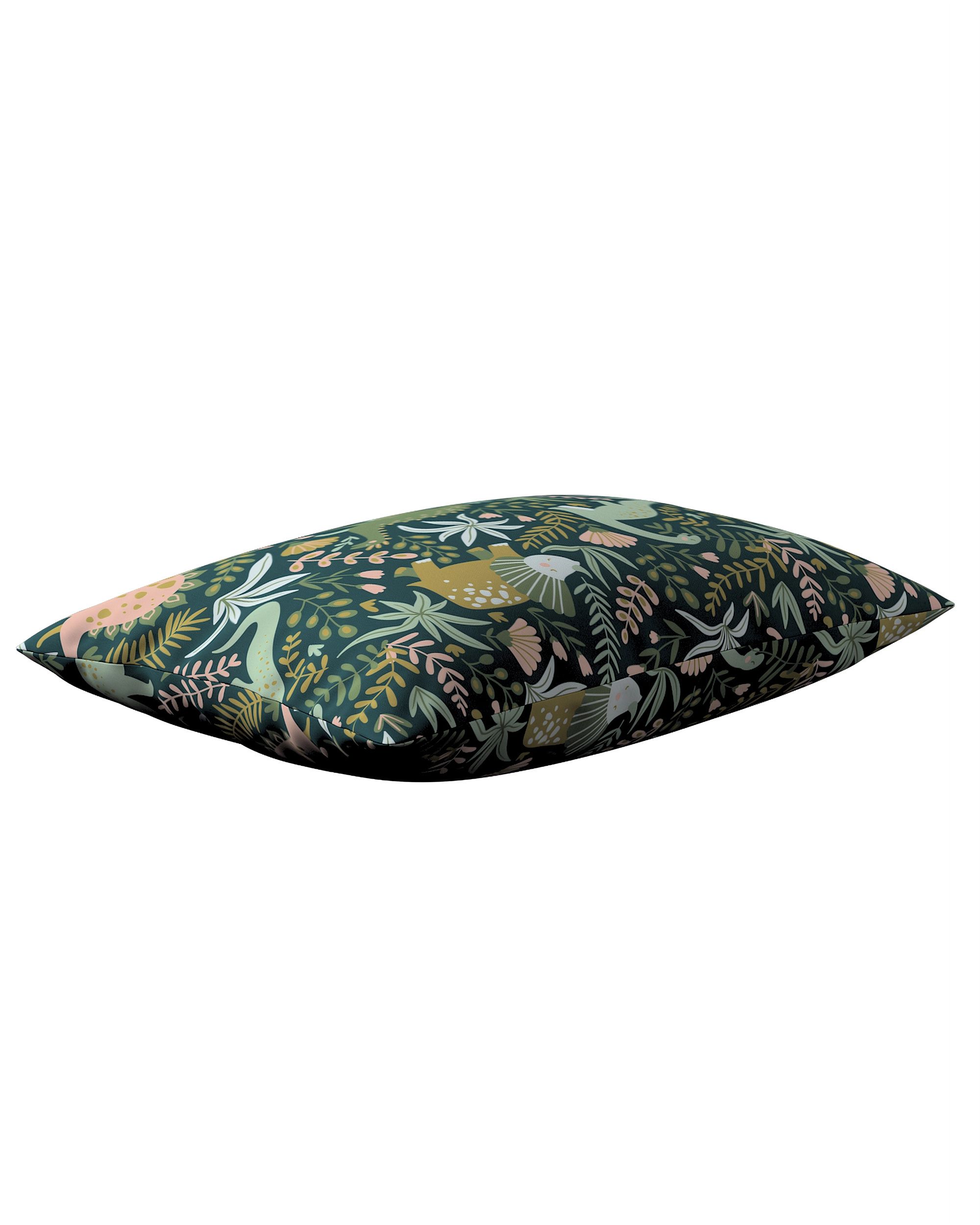 Kinga rectangular cushion cover colour green fabric patterned (hover)