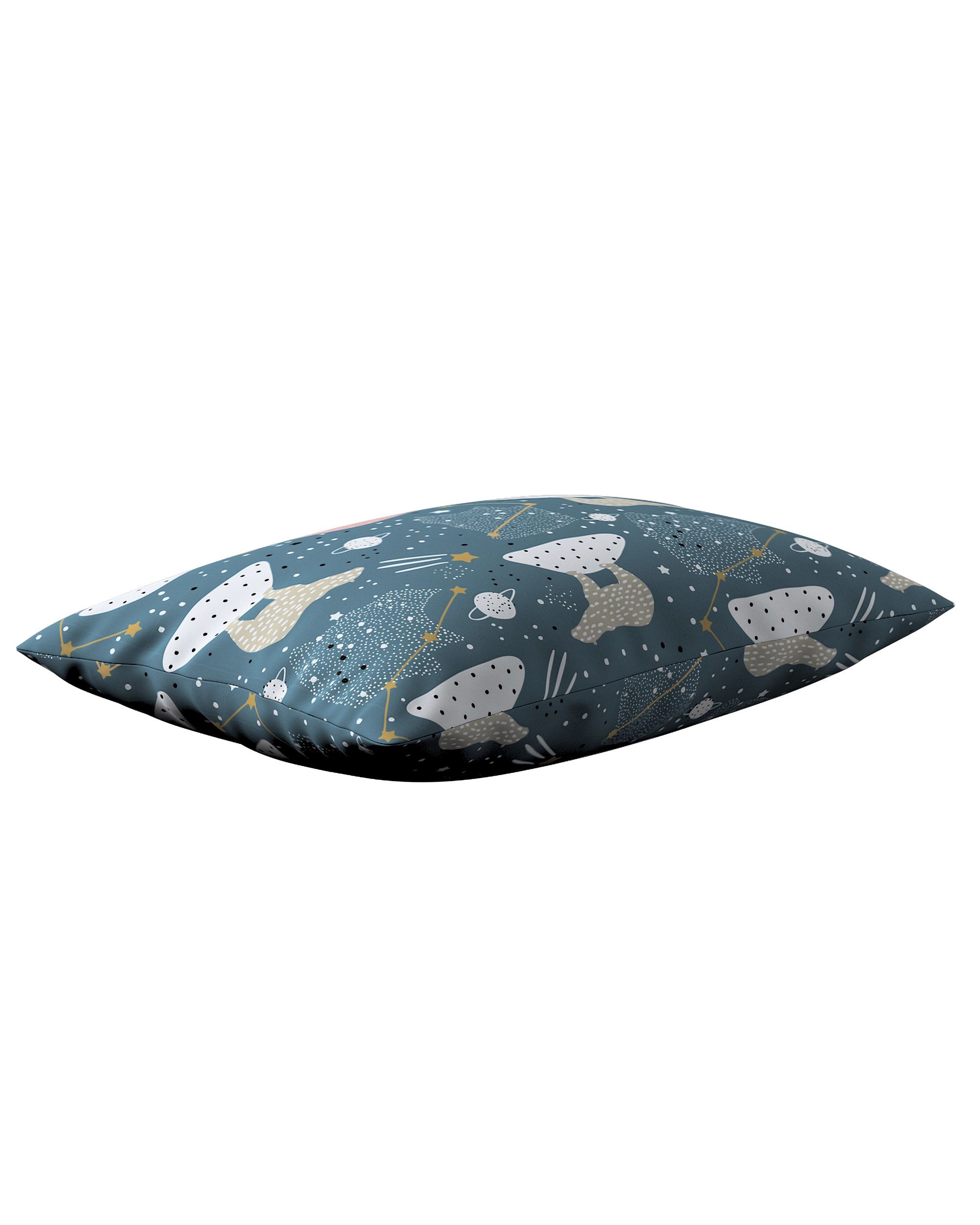 Kinga rectangular cushion cover colour blue fabric patterned (hover)
