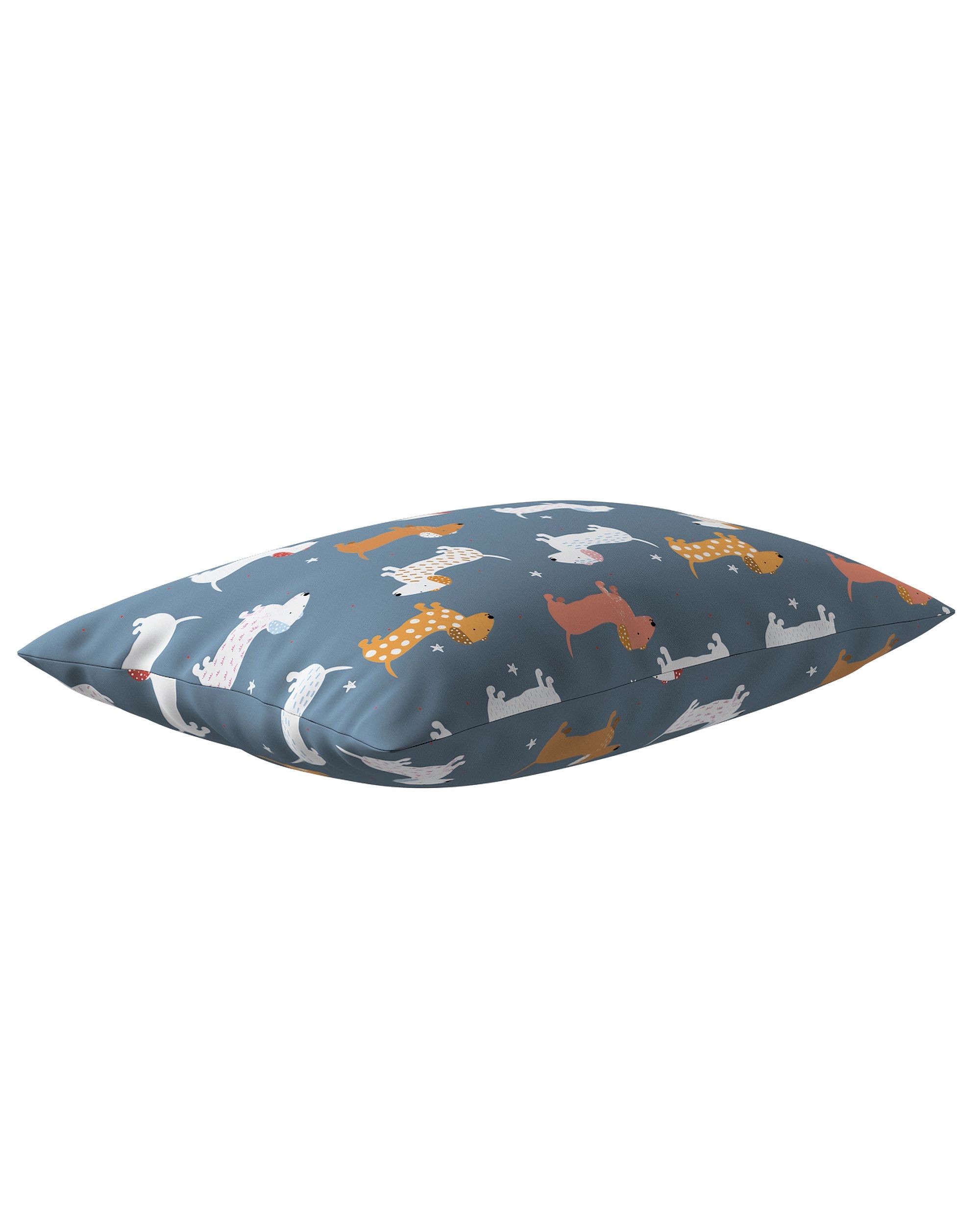 Kinga rectangular cushion cover colour blue fabric patterned (hover)