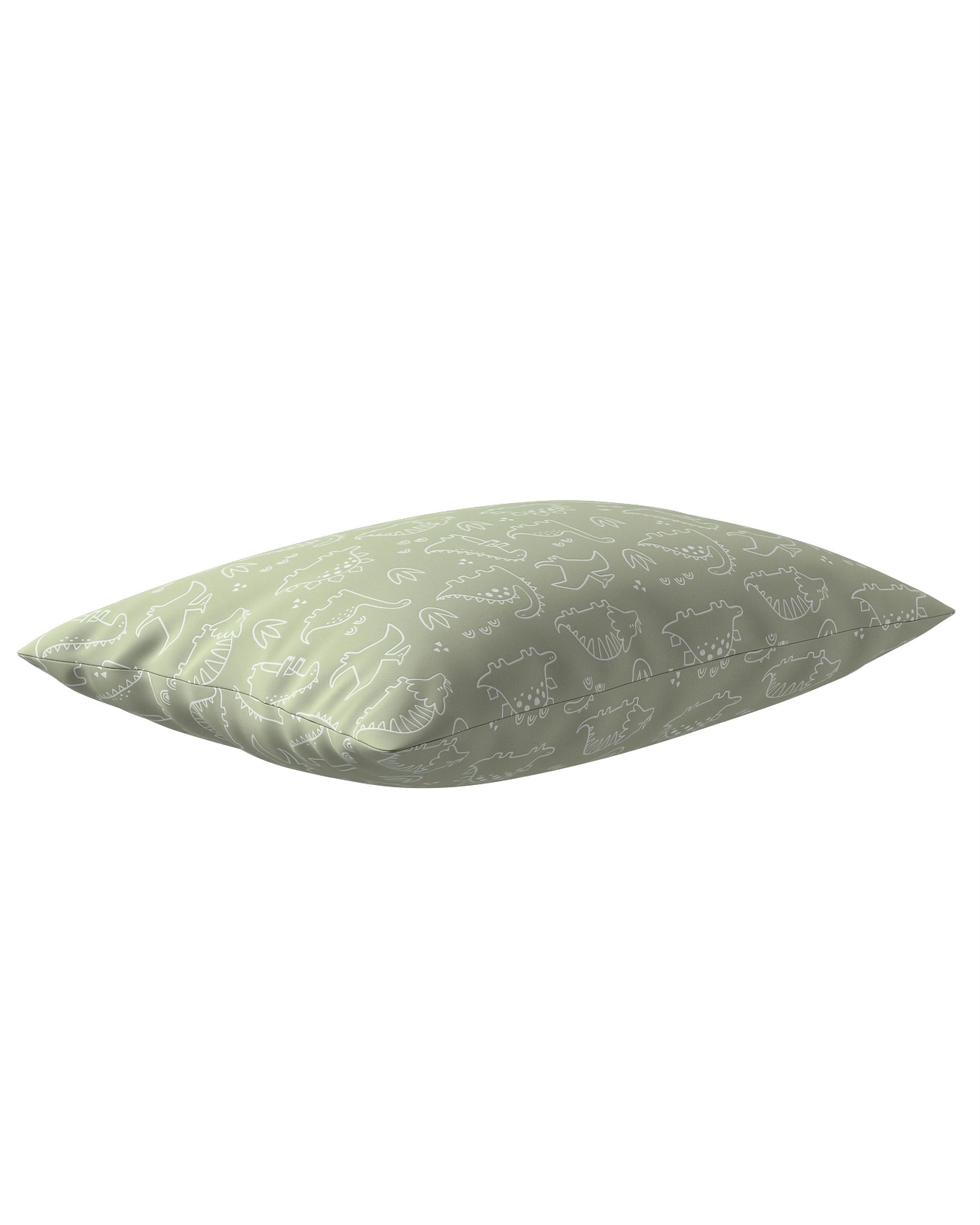 Kinga rectangular cushion cover colour green fabric patterned (hover)