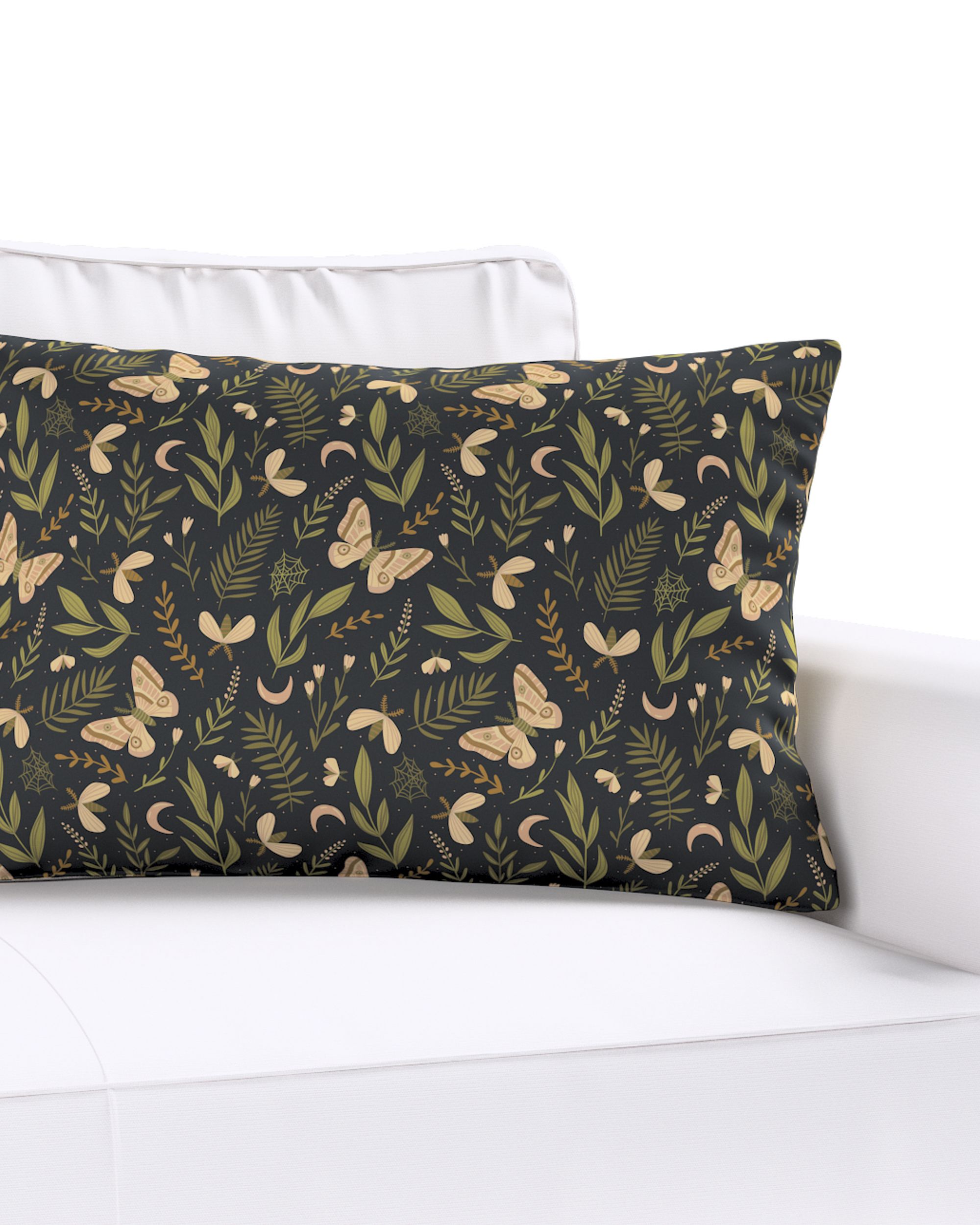 Kinga rectangular cushion cover colour black fabric patterned (hover)