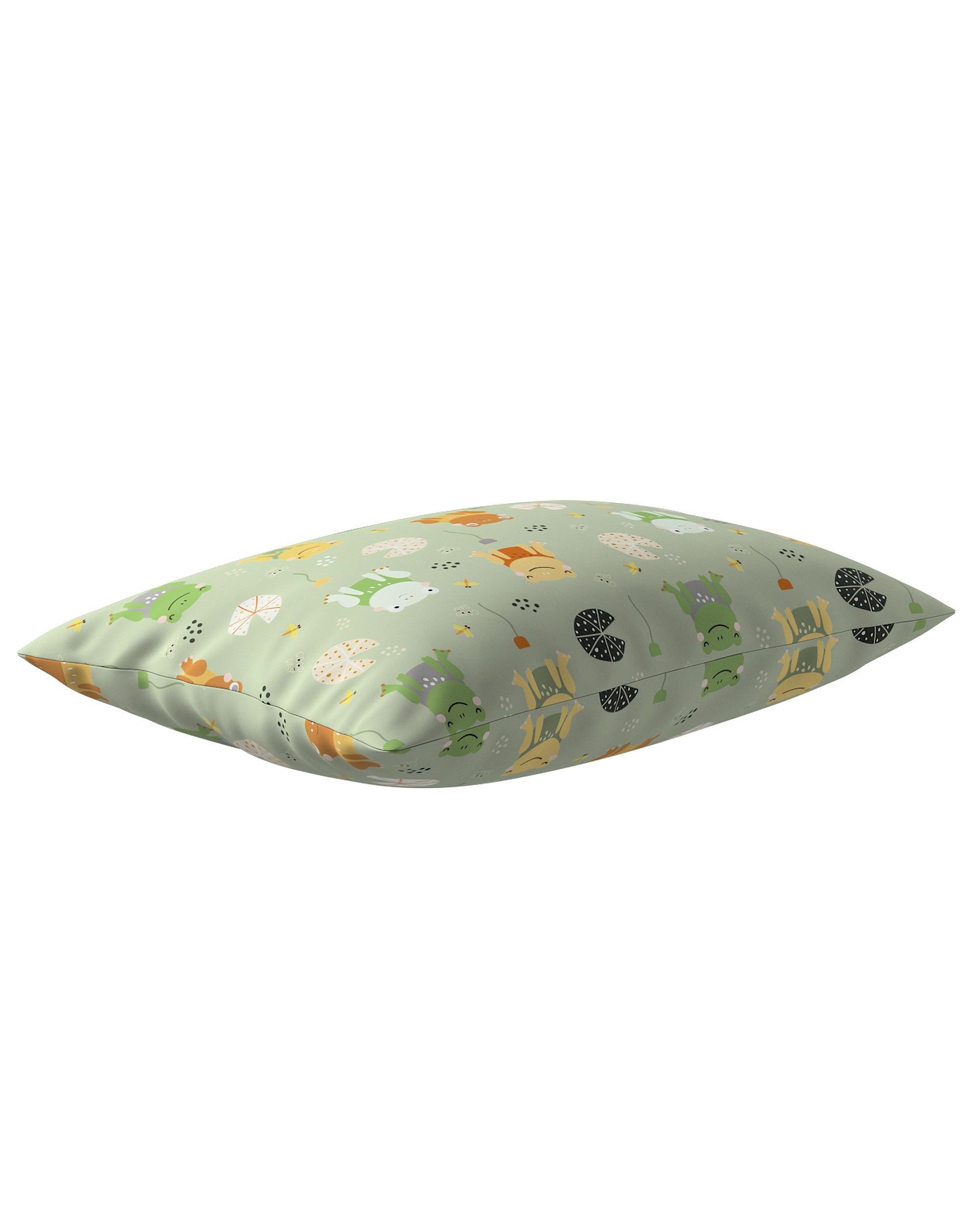 Kinga rectangular cushion cover colour green fabric patterned (hover)