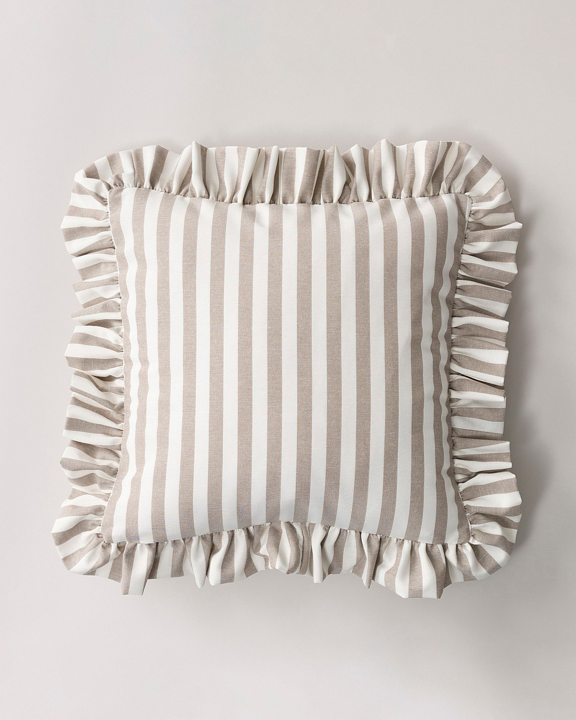 Paula pillowcase with frill colour beige fabric patterned