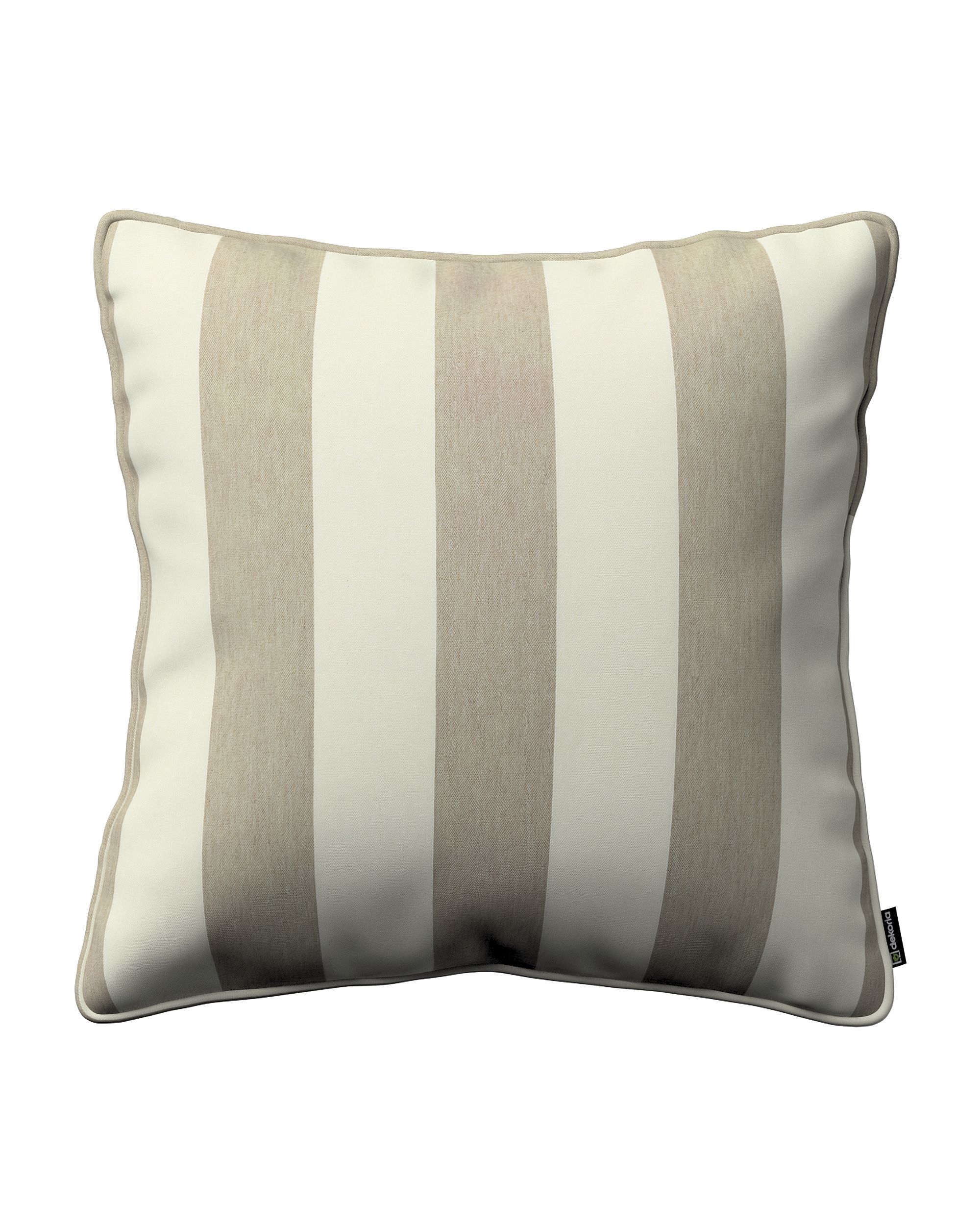 Gabi piped cushion cover colour beige fabric patterned