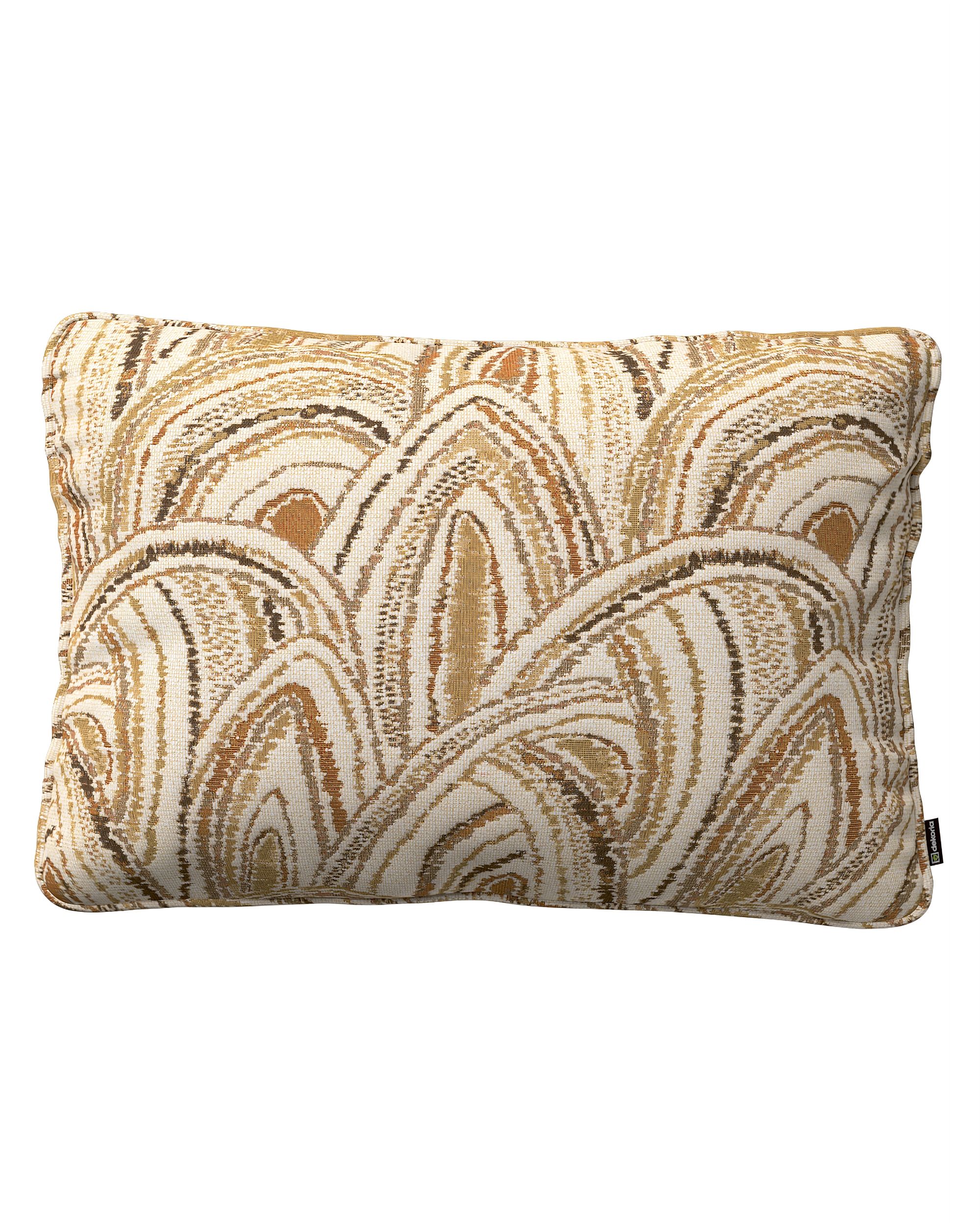 Gabi piped cushion cover 60x40cm colour beige fabric structured, patterned