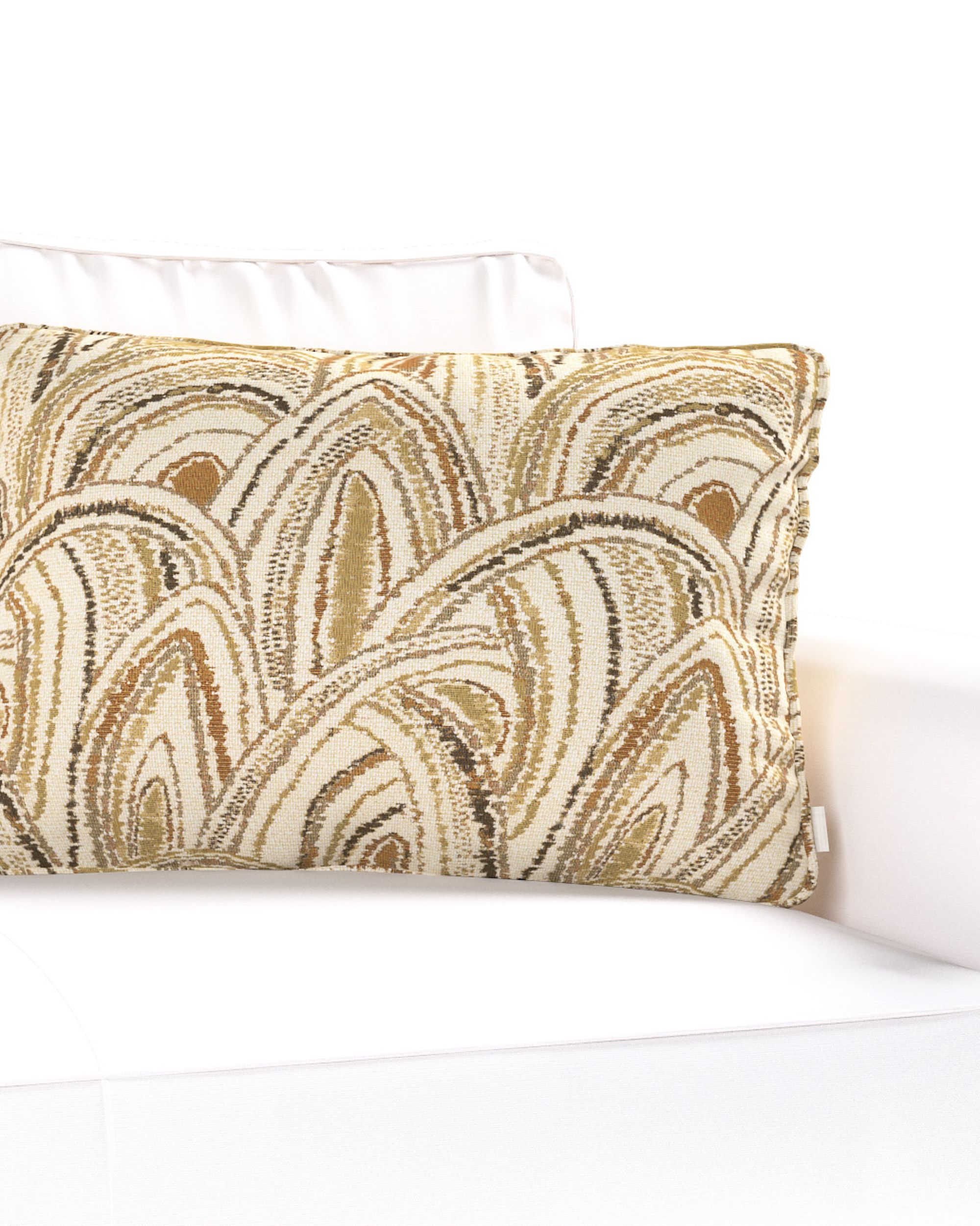 Gabi piped cushion cover 60x40cm colour beige fabric structured, patterned (hover)