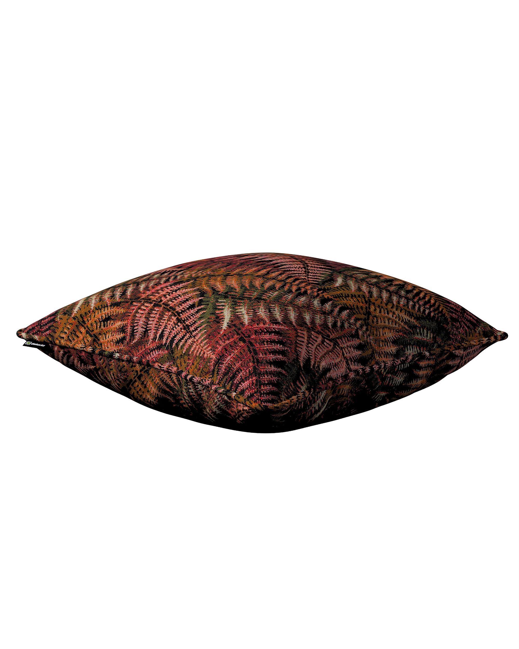 Gabi piped cushion cover colour burgundy fabric structured, patterned (hover)