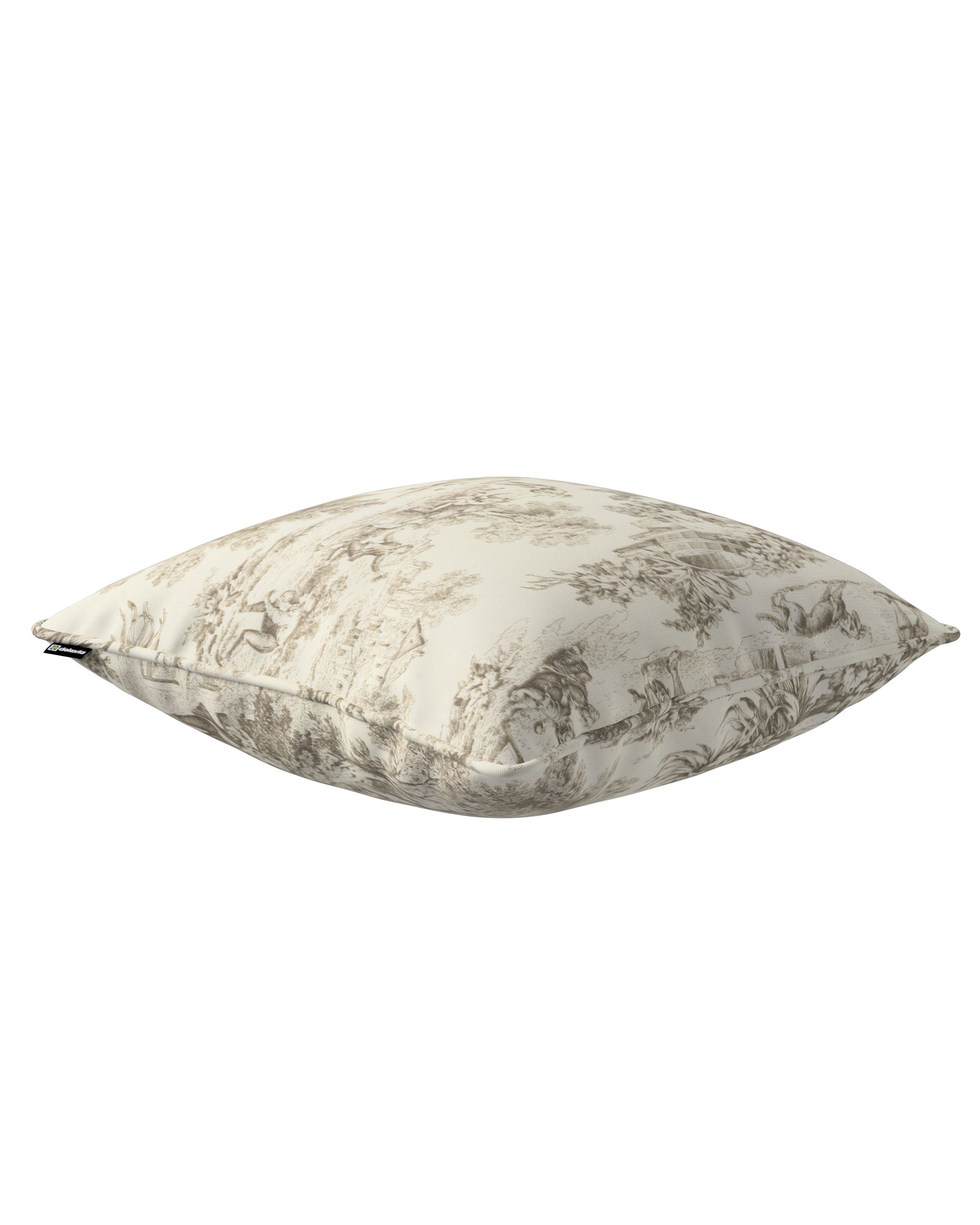 Gabi piped cushion cover colour brown fabric patterned (hover)