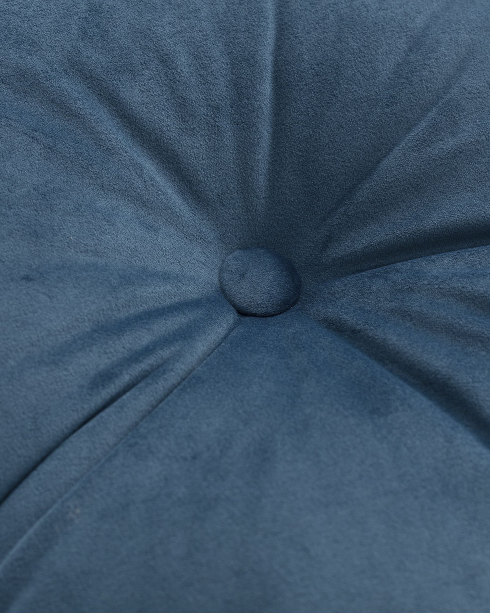 Square velvet cushion with button colour blue fabric gloss, velvet (hover)
