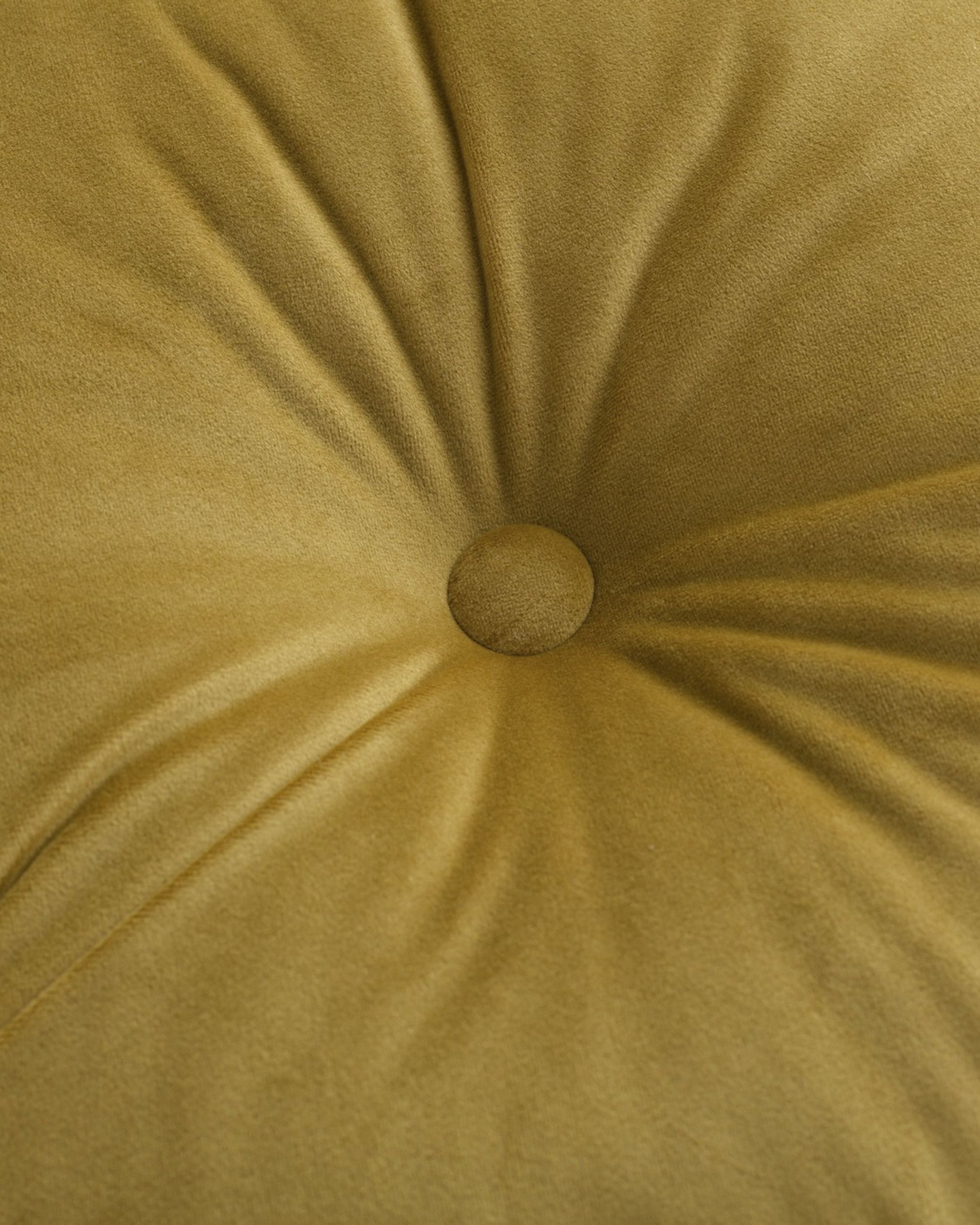 Square velvet cushion with button colour green fabric gloss, velvet (hover)