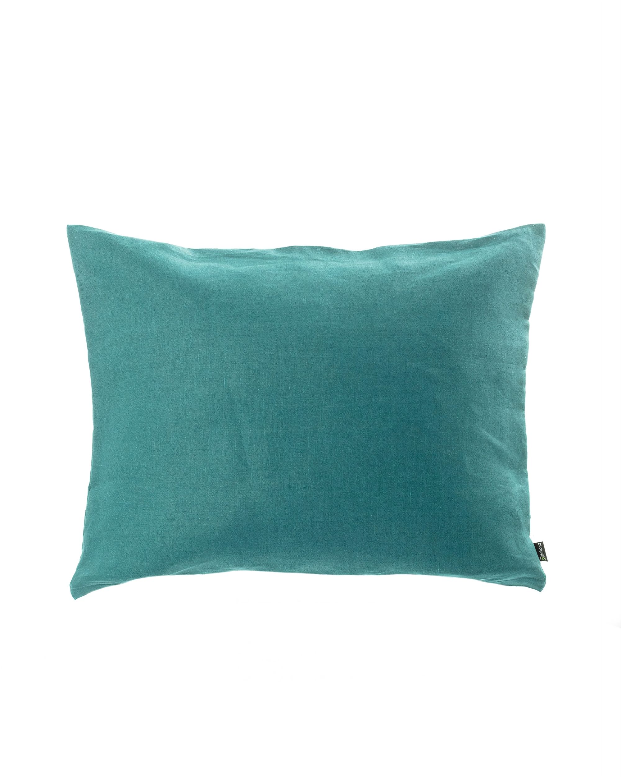 Linen Pillowcase 50×60 cm colour green fabric semi-sheer, structured, linen