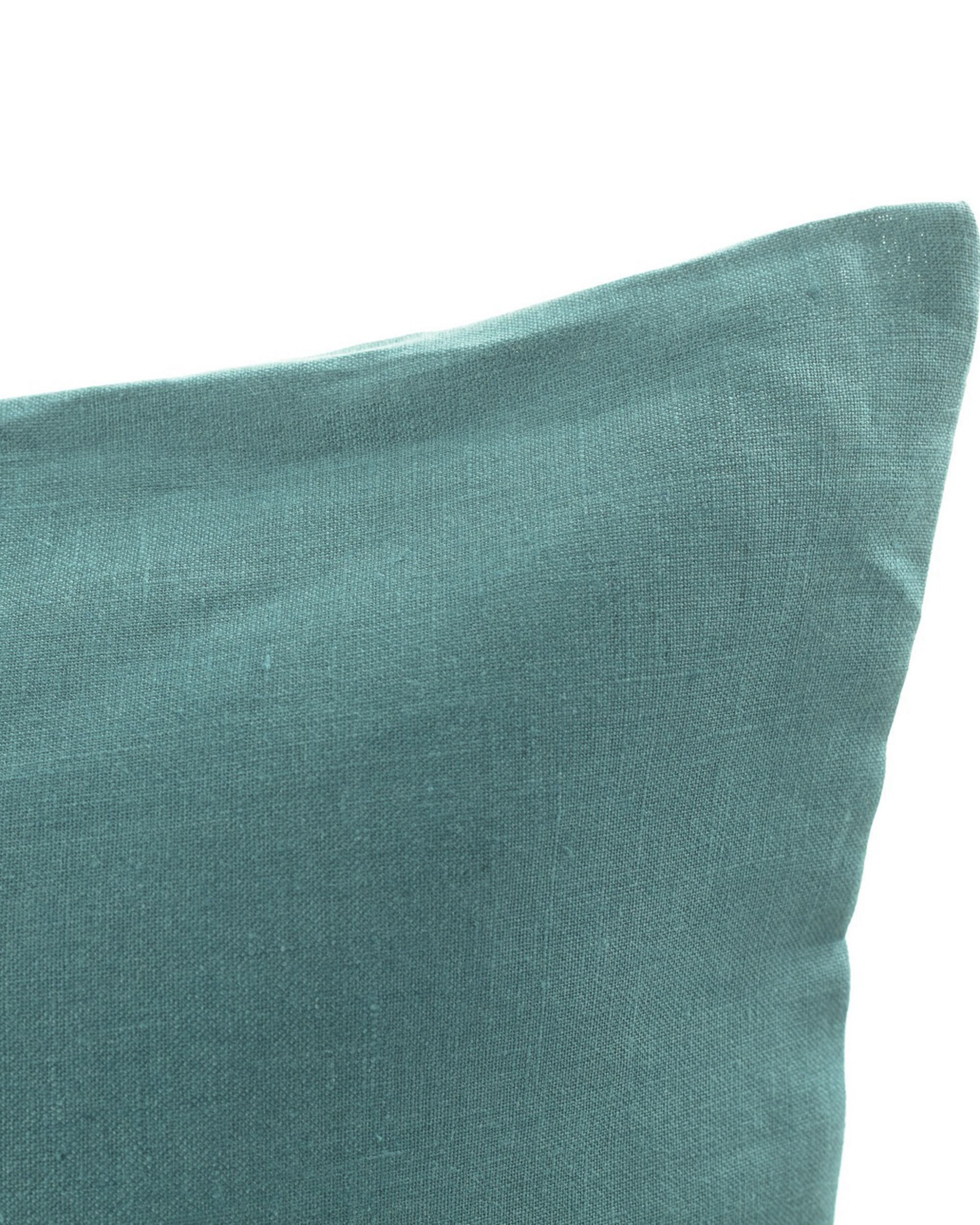 Linen Pillowcase 50×60 cm colour green fabric semi-sheer, structured, linen (hover)
