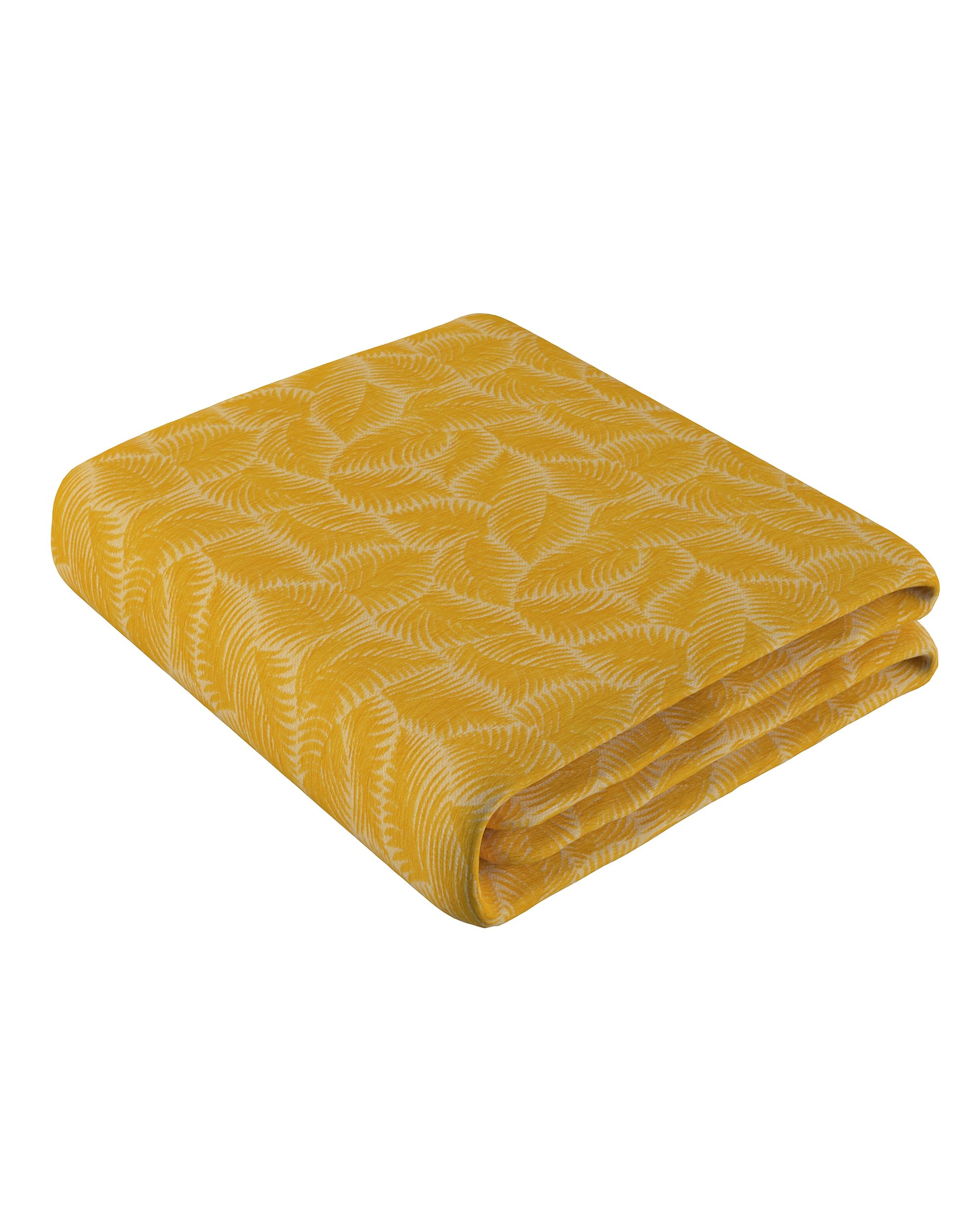 Bedspread throw 220x260 cm colour yellow fabric structured, patterned