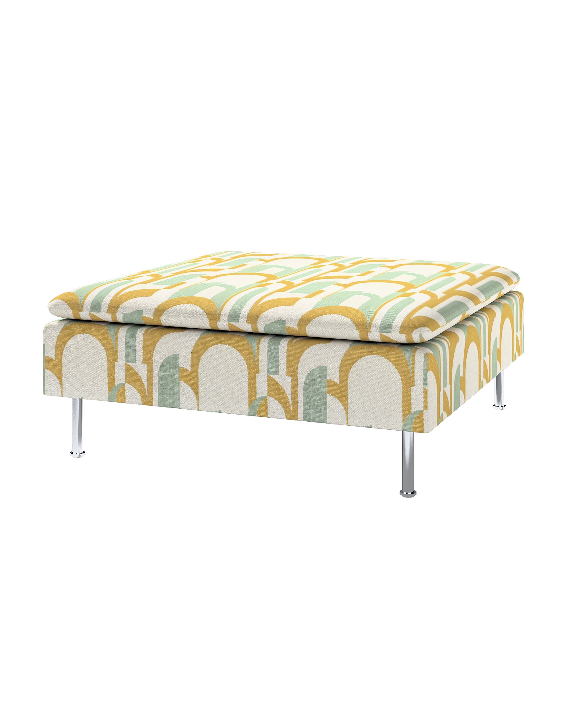 Söderhamn footstool cover colour green fabric structured, patterned