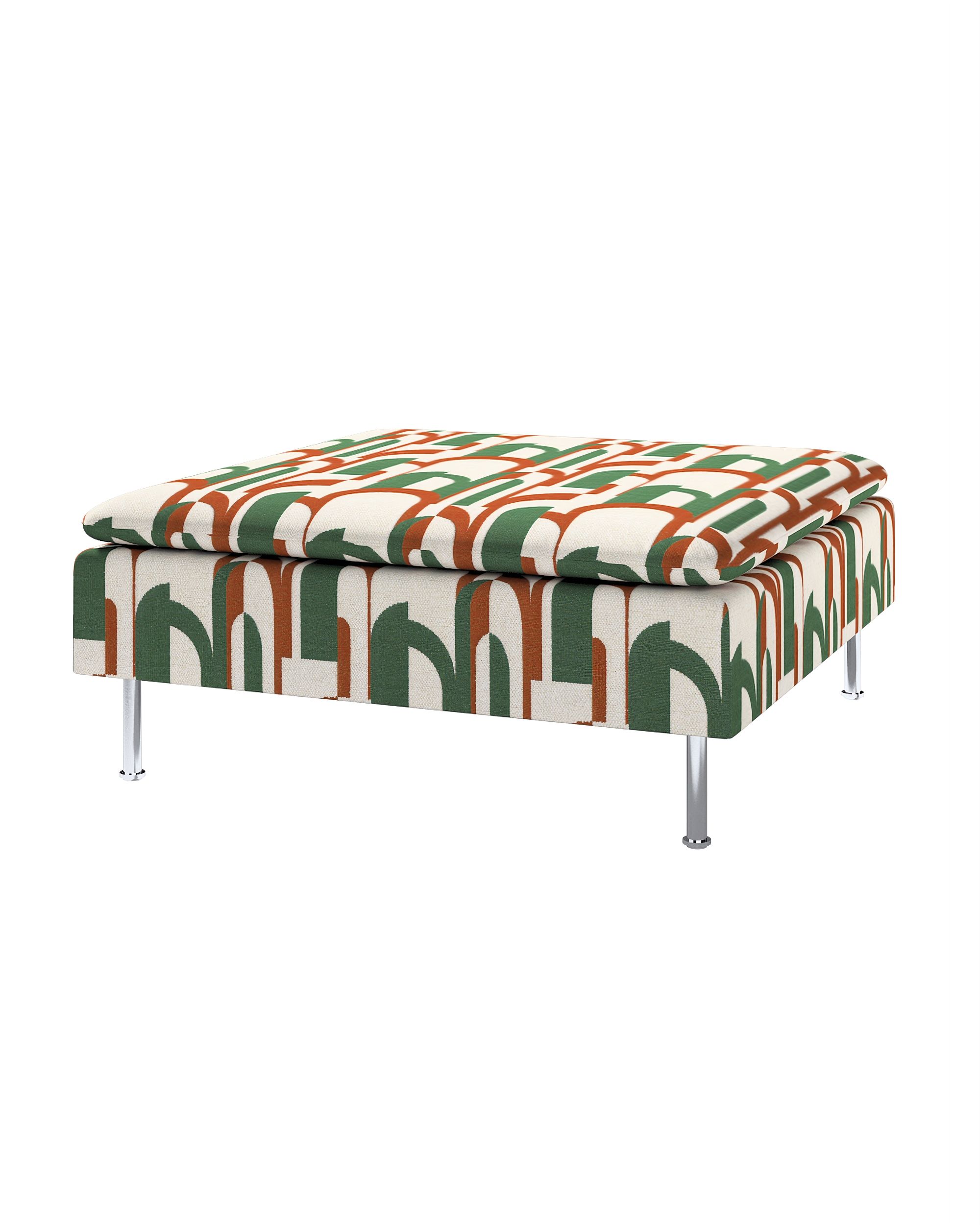 Söderhamn footstool cover colour green fabric structured, patterned